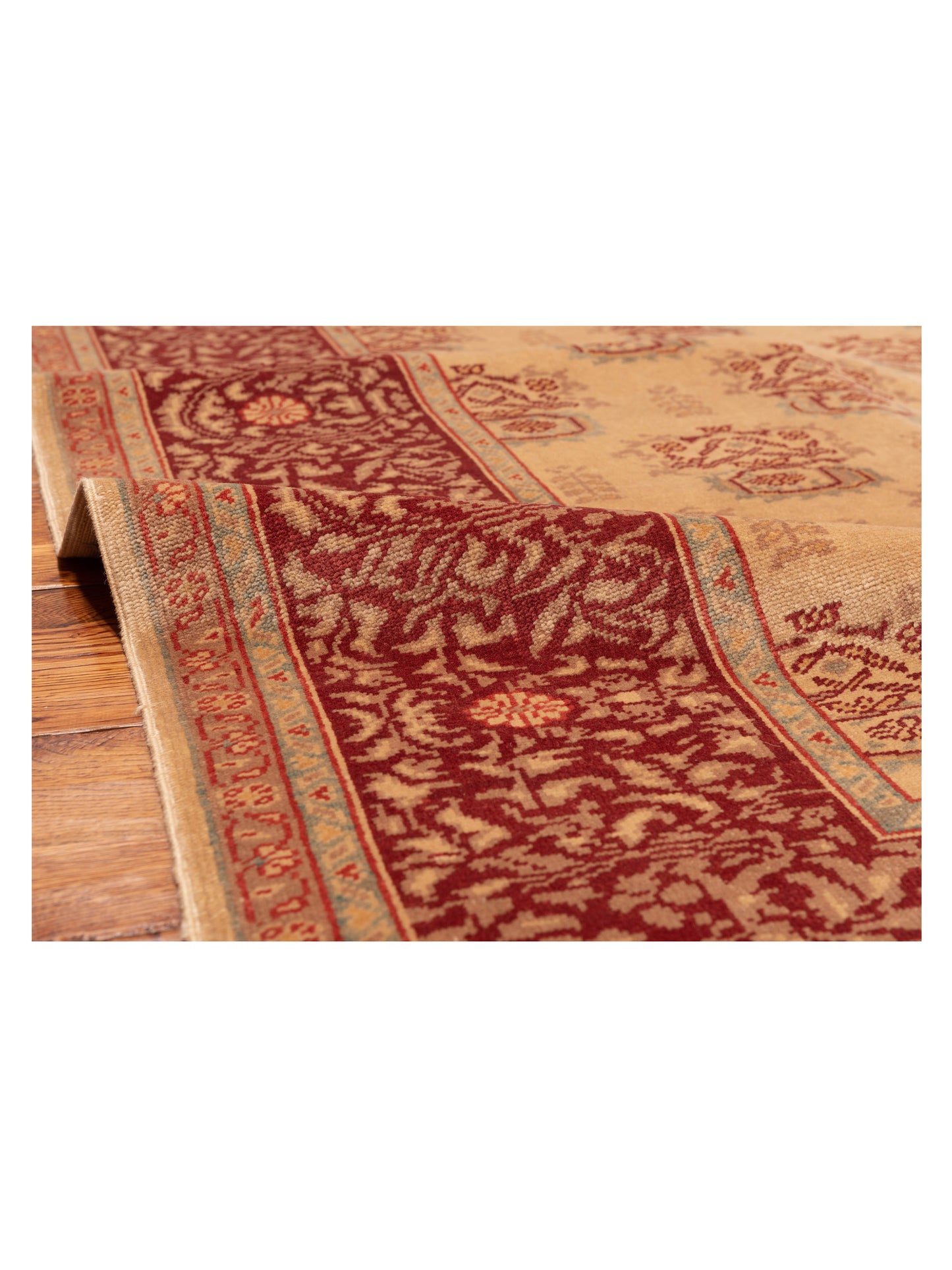 Antique Loom 148320 Beige Red 5.1x7.4 Hand Knotted Rug