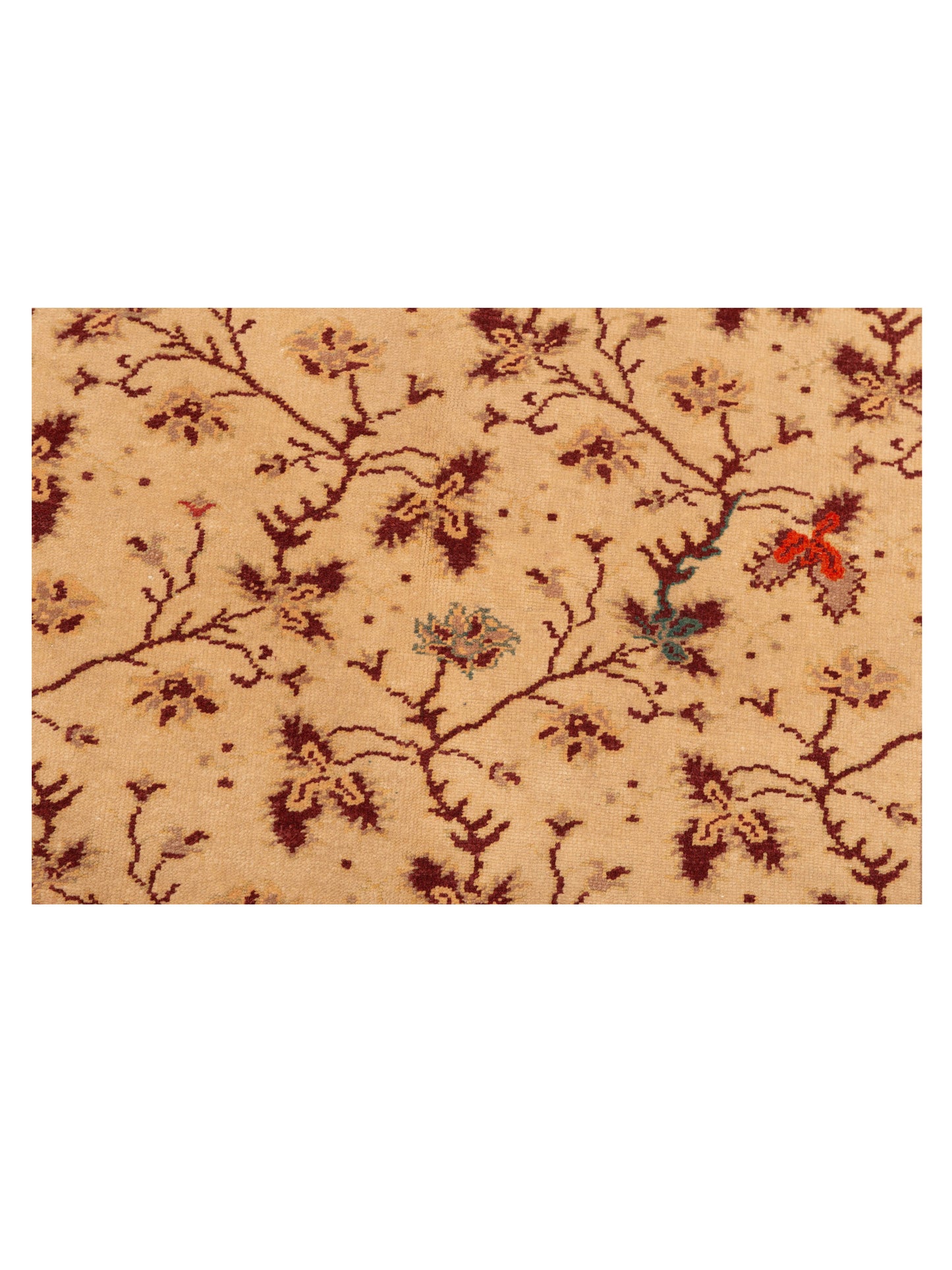 Antique Loom 148322 Ivory Red 4.10x6.11 Hand Knotted Rug