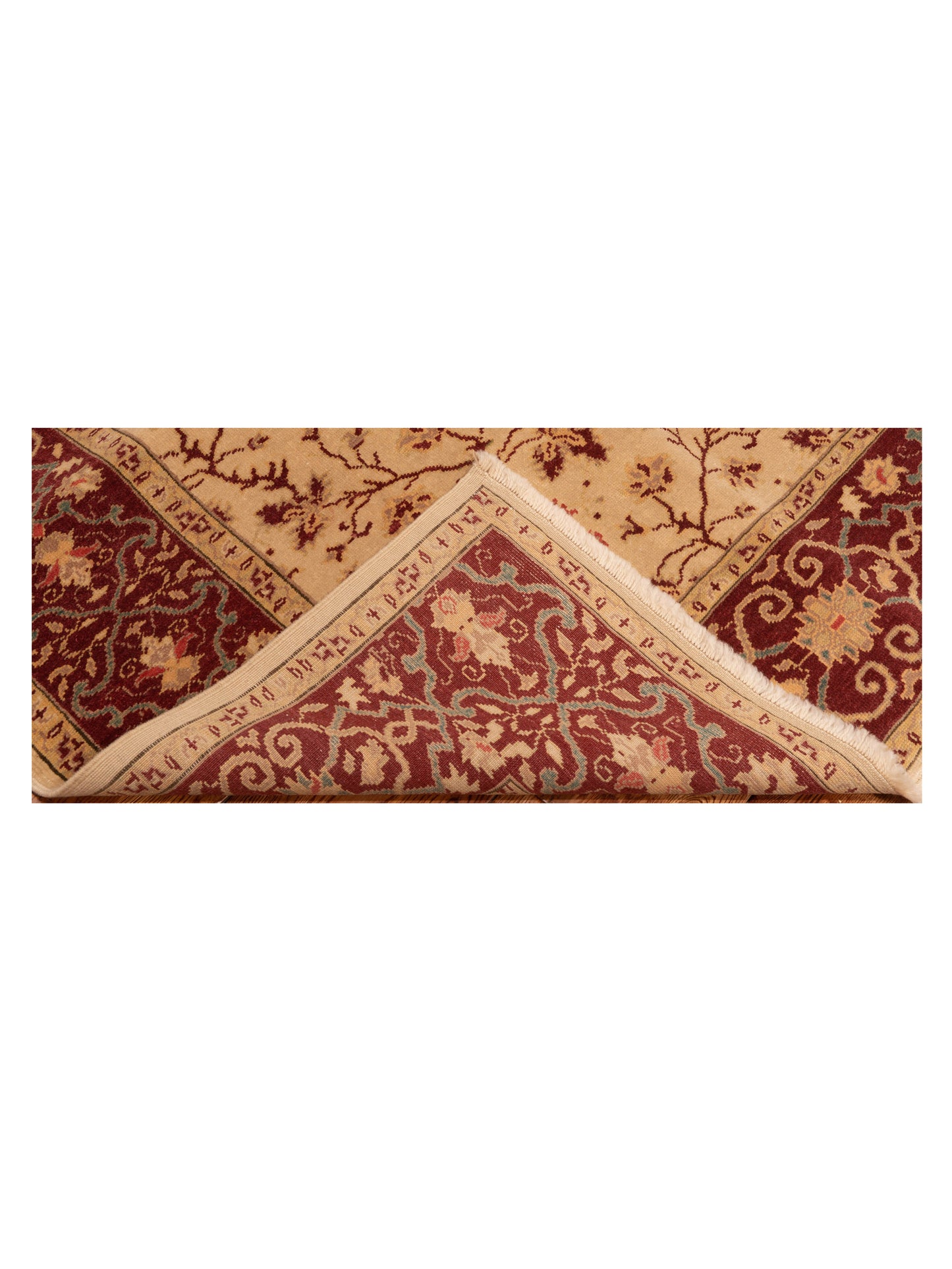 Antique Loom 148322 Ivory Red 4.10x6.11 Hand Knotted Rug