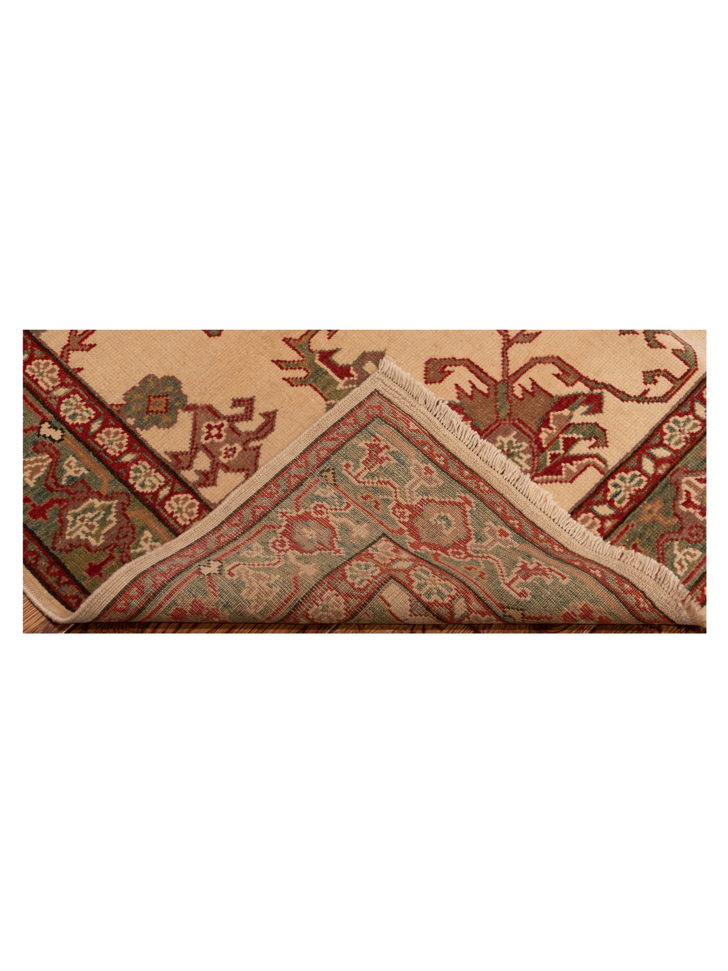 Antique Loom 148327 Ivory Green 4x6 Hand Knotted Rug
