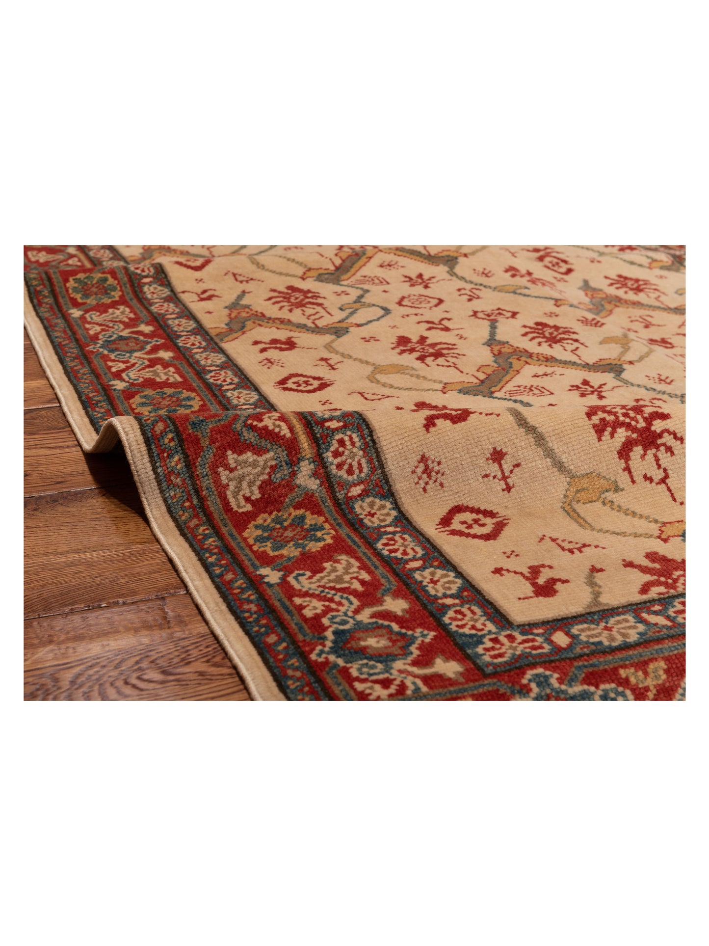 Antique Loom 148328 Ivory Red 4.1x6.3 Hand Knotted Rug