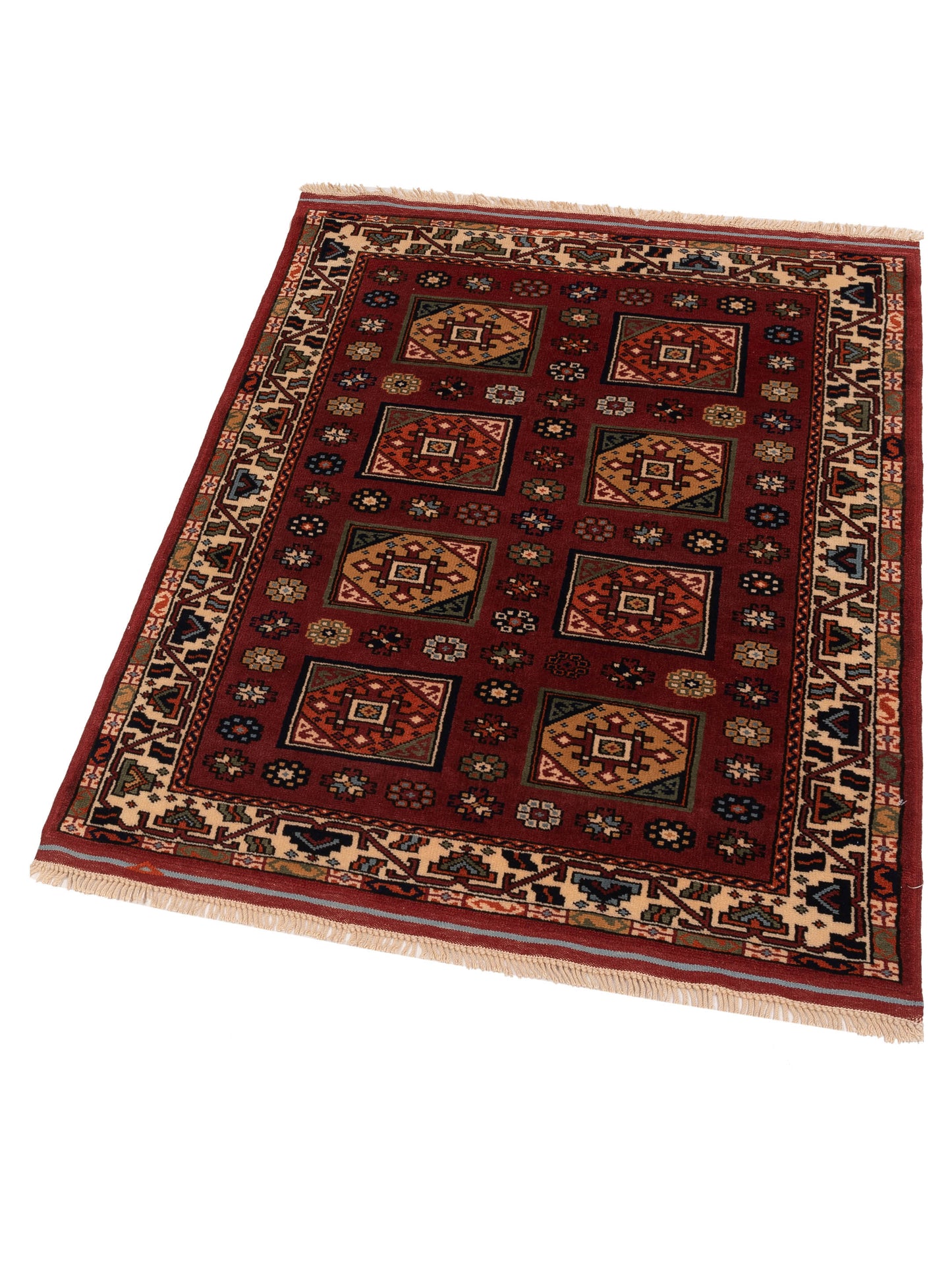 Turkish Shirwan 148331 Red Ivory 3.10x5.1 Hand Knotted Rug
