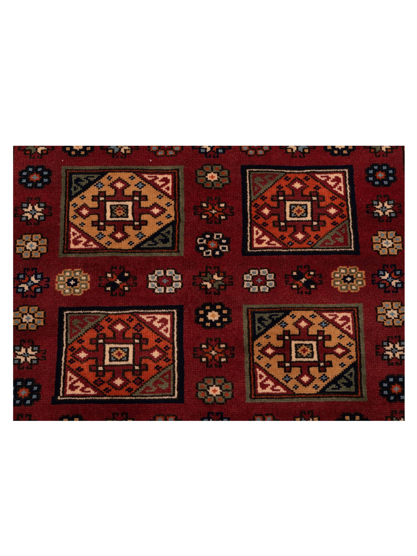 Turkish Shirwan 148331 Red Ivory 3.10x5.1 Hand Knotted Rug