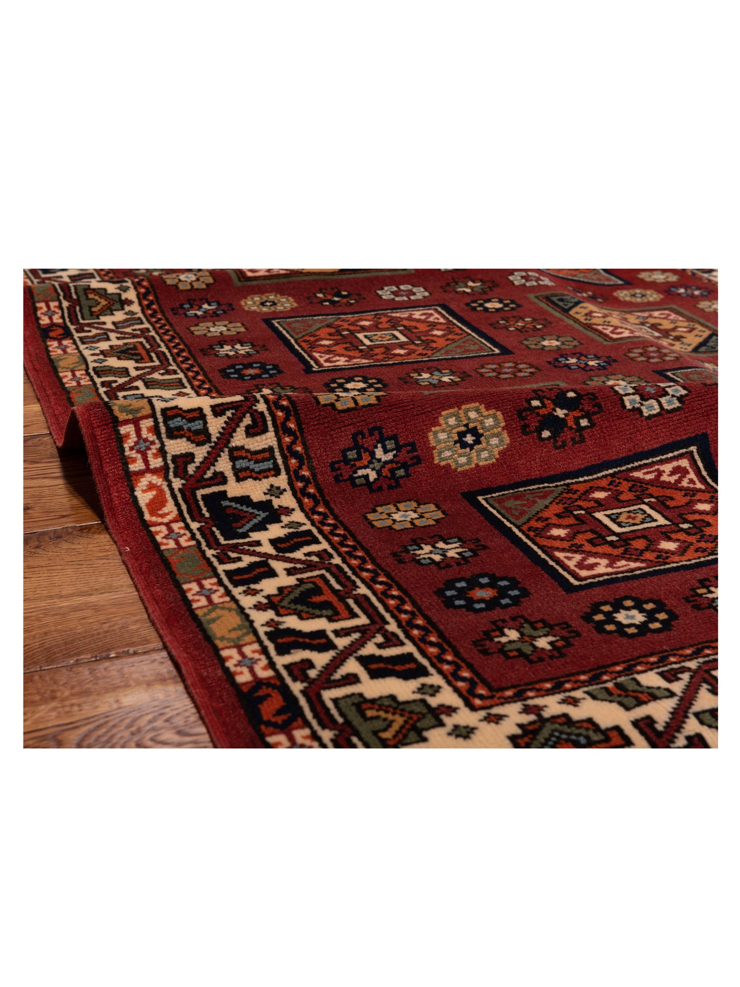 Turkish Shirwan 148331 Red Ivory 3.10x5.1 Hand Knotted Rug