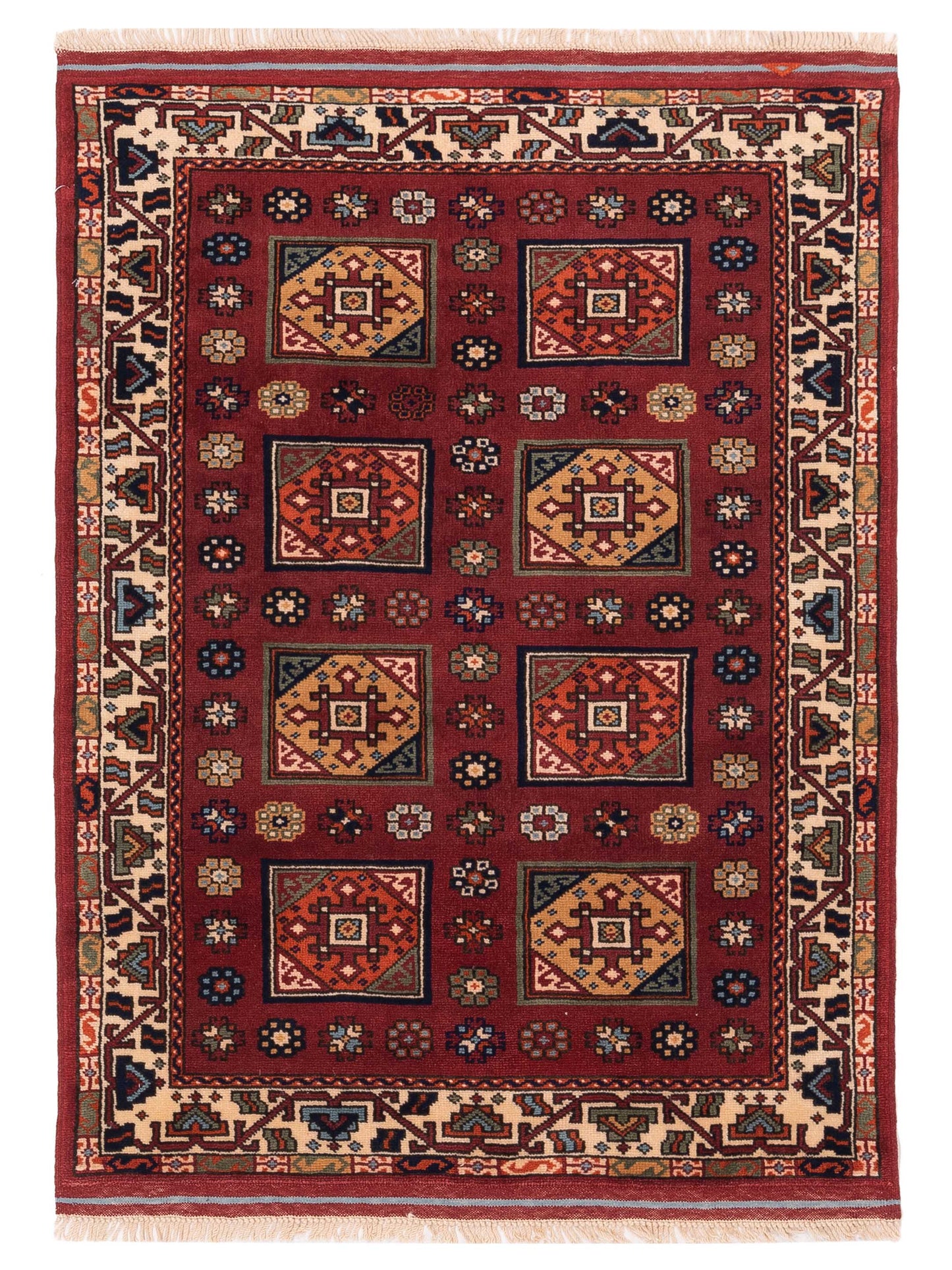 Pasha Turkish Shirwan Red Ivory Traditional