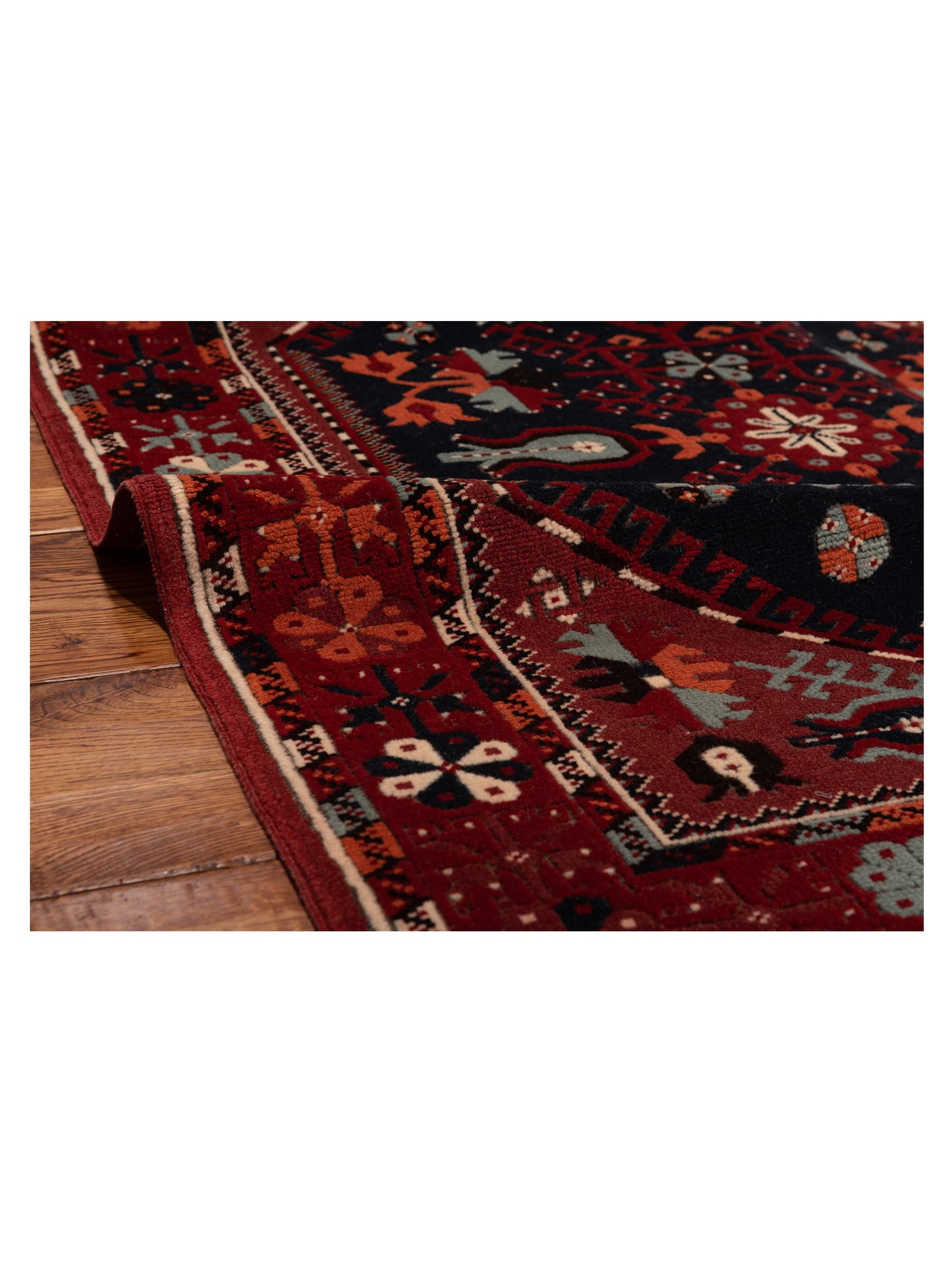 Turkish Shirwan 148332 Charcoal Red 3.10x5.7 Hand Knotted Rug