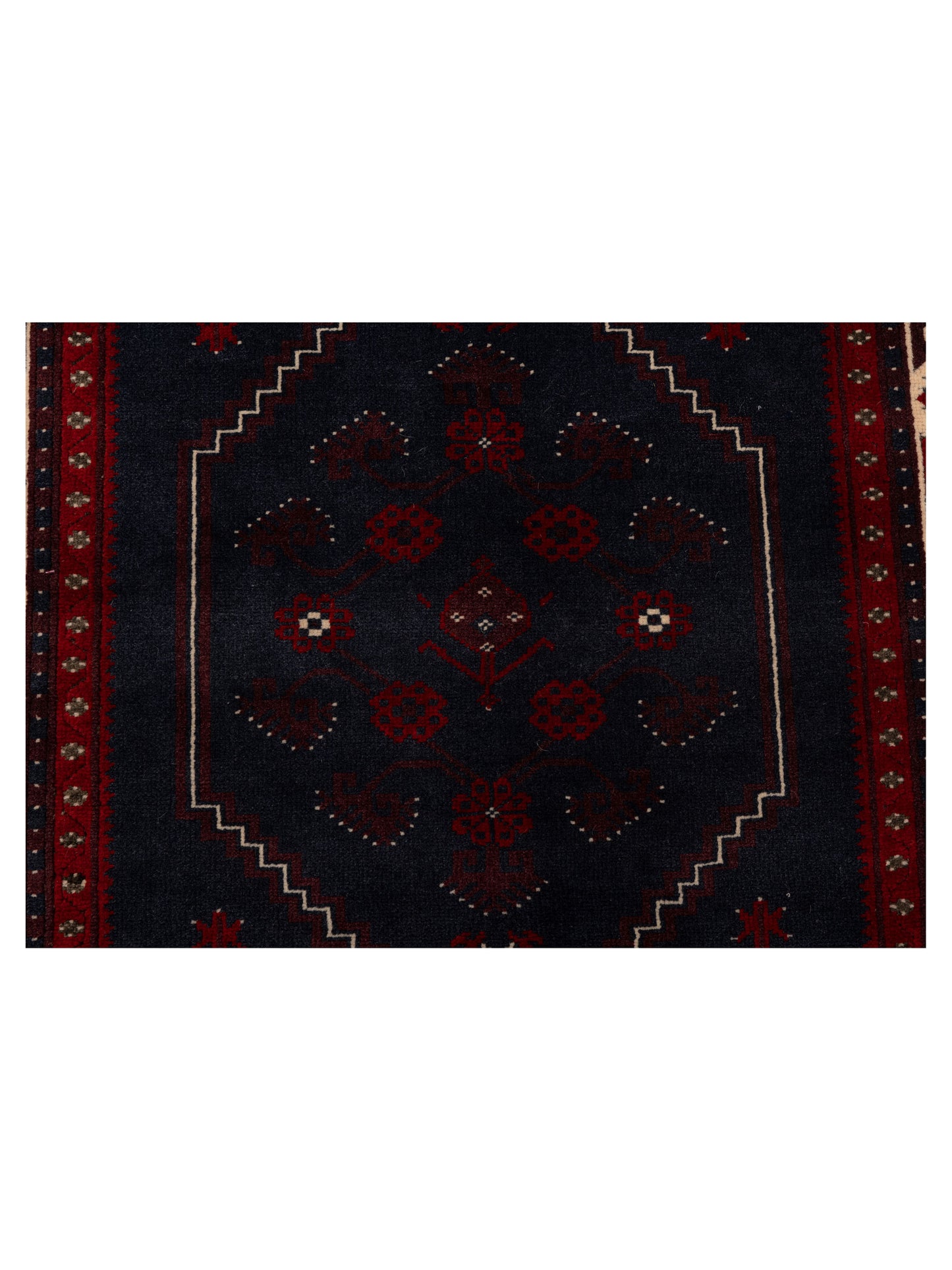 Turkish Shirwan 148333 Charcoal Ivory 4x5.7 Hand Knotted Rug