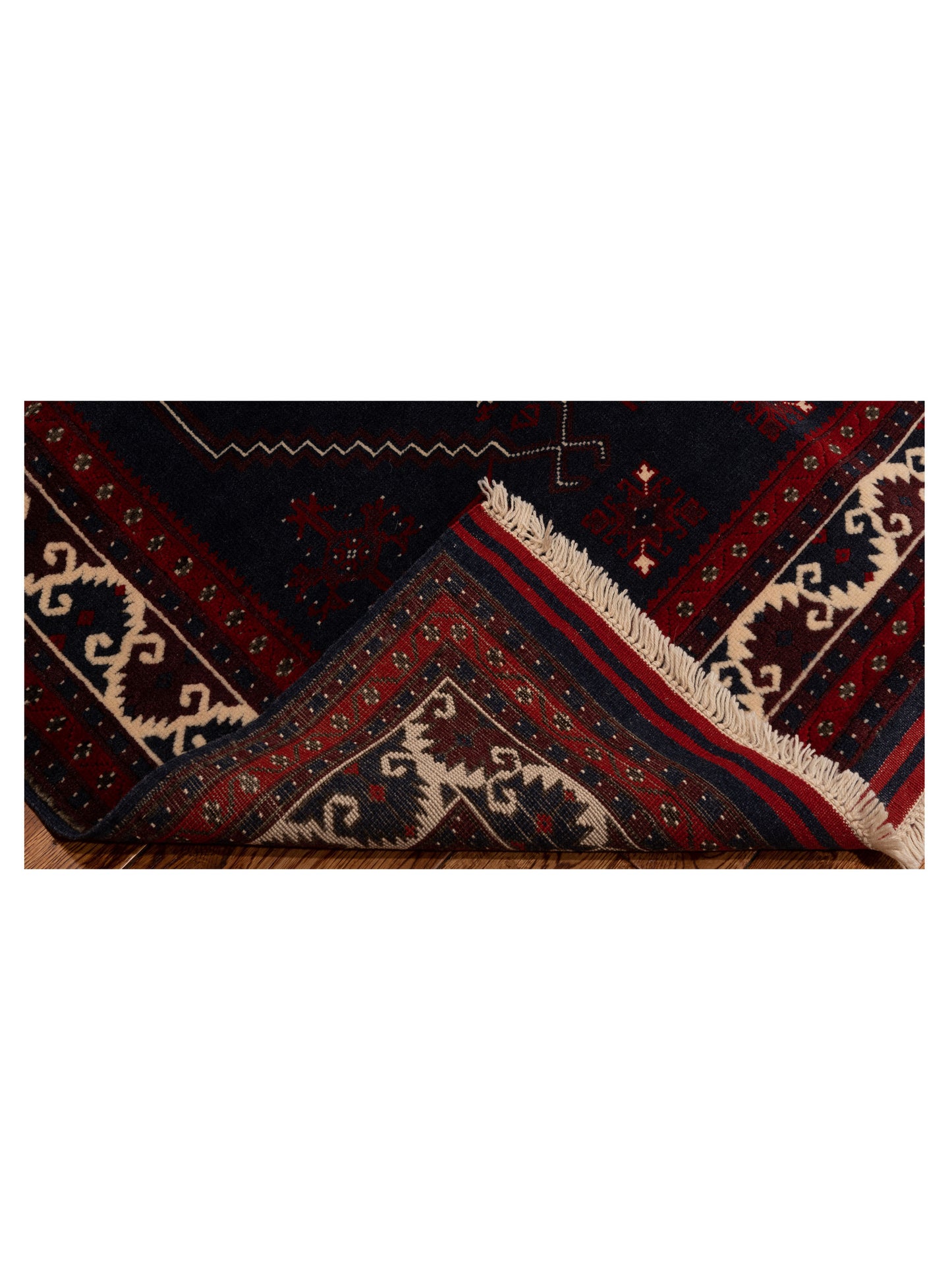 Turkish Shirwan 148333 Charcoal Ivory 4x5.7 Hand Knotted Rug