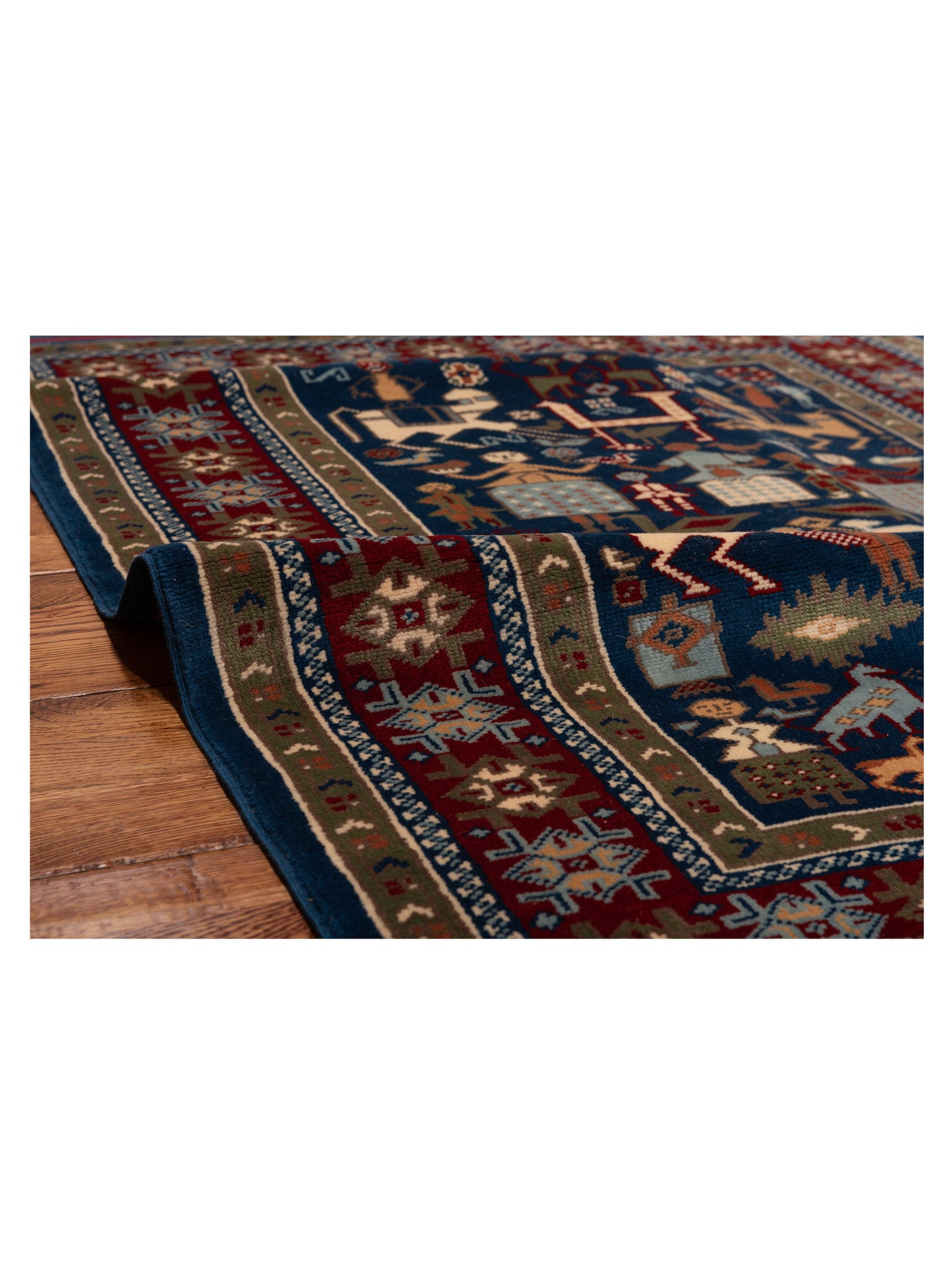 Turkish Shirwan 148334 Navy Red 3.11x5 Hand Knotted Rug