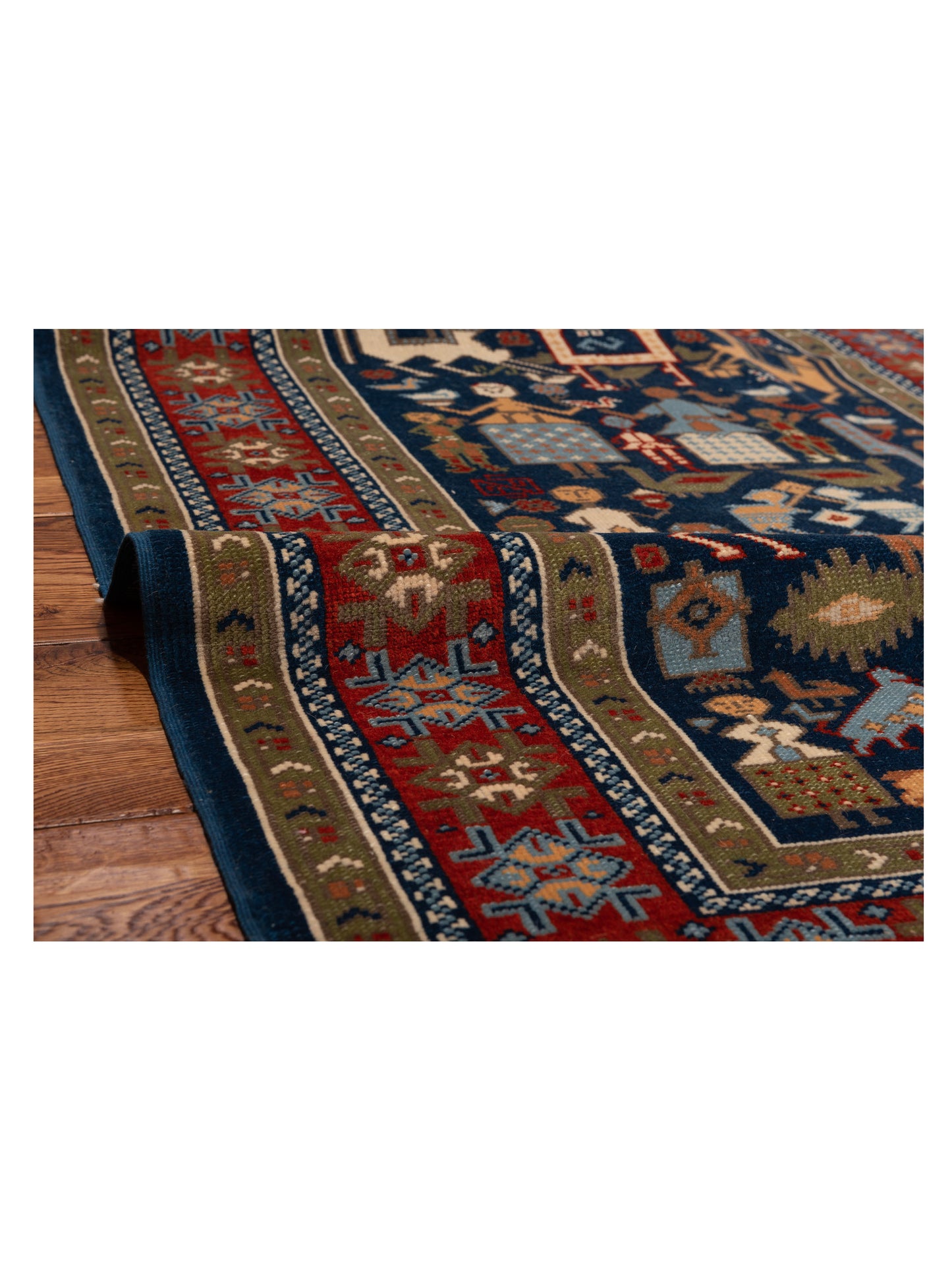Turkish Shirwan 148335 Navy Red 3.10x5.5 Hand Knotted Rug