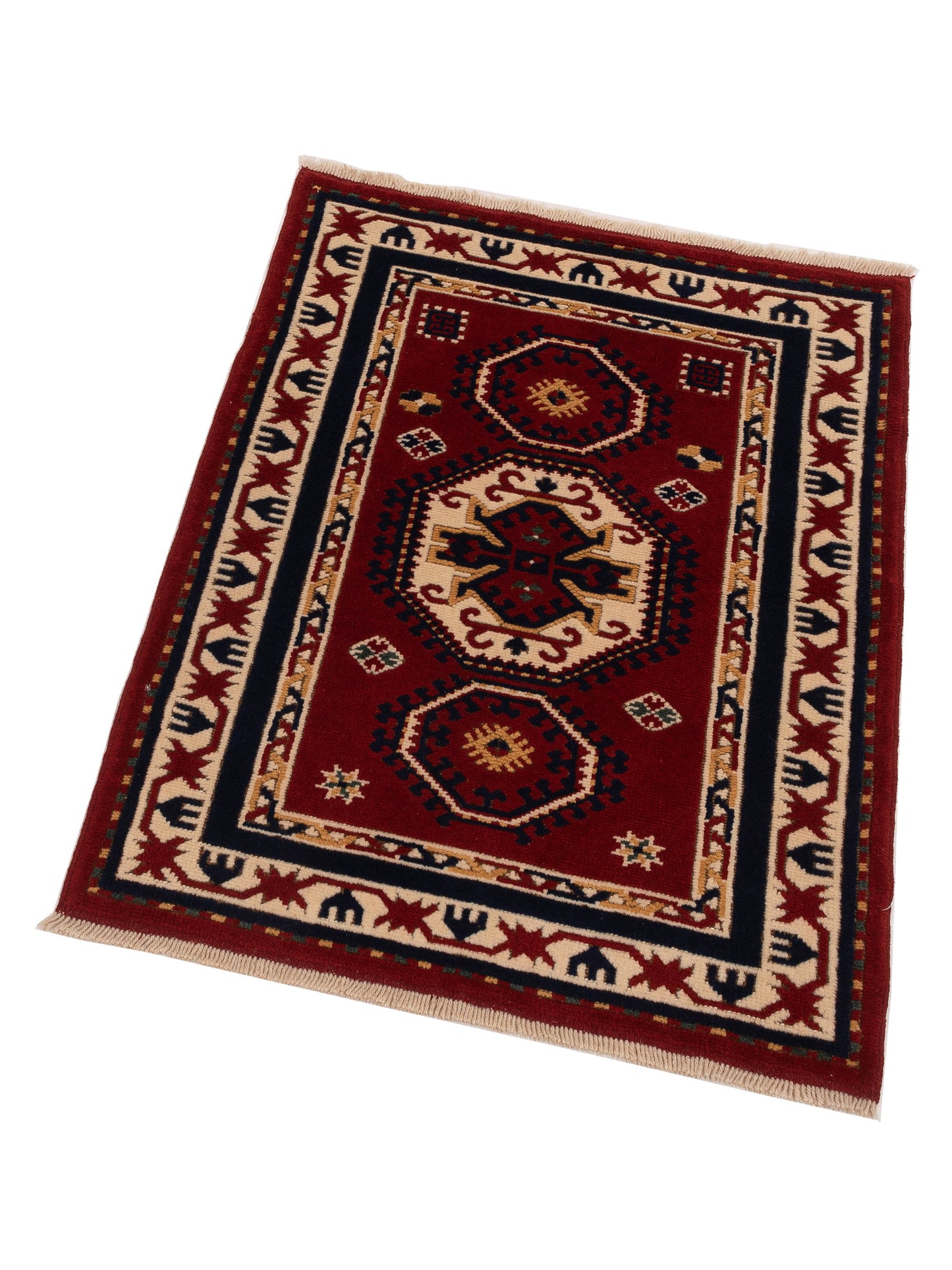Turkish Shirwan 148337 Red Ivory 3.3x4 Hand Knotted Rug