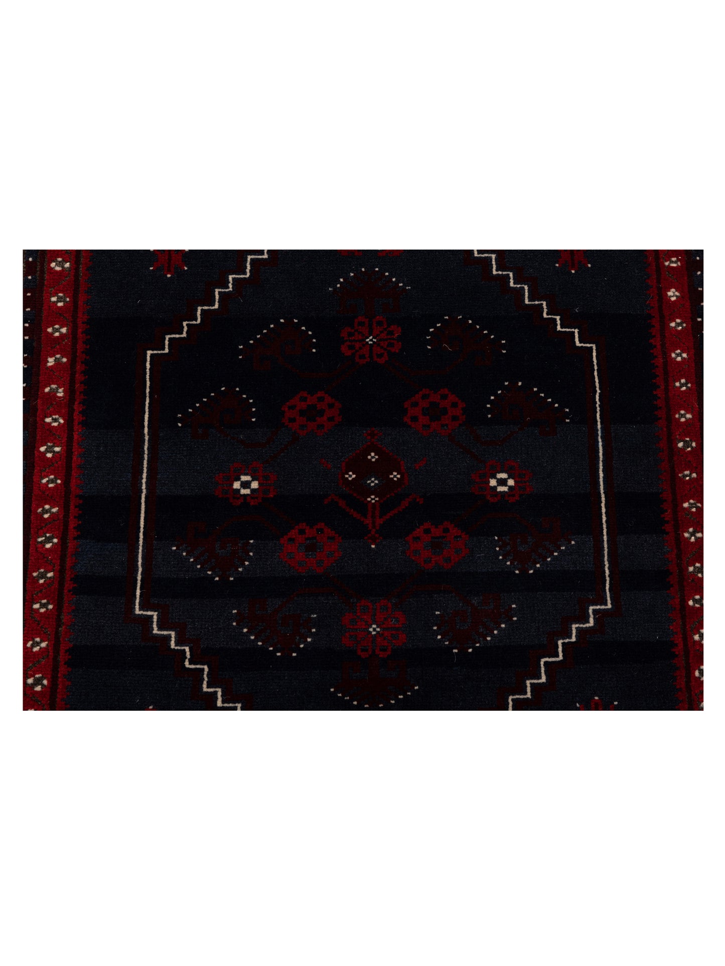 Turkish Shirwan 148339 Charcoal Ivory 4x5.10 Hand Knotted Rug