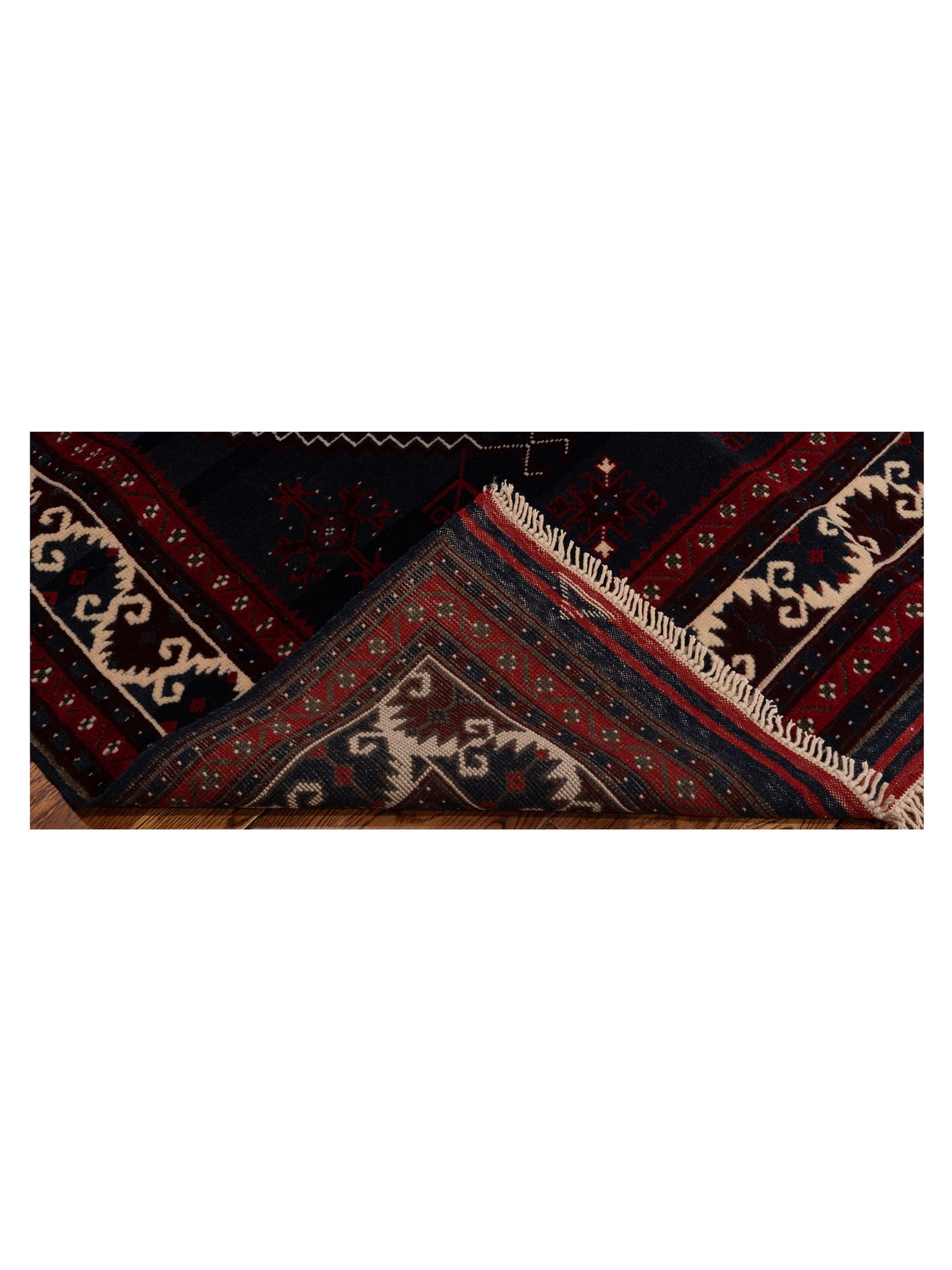 Turkish Shirwan 148339 Charcoal Ivory 4x5.10 Hand Knotted Rug