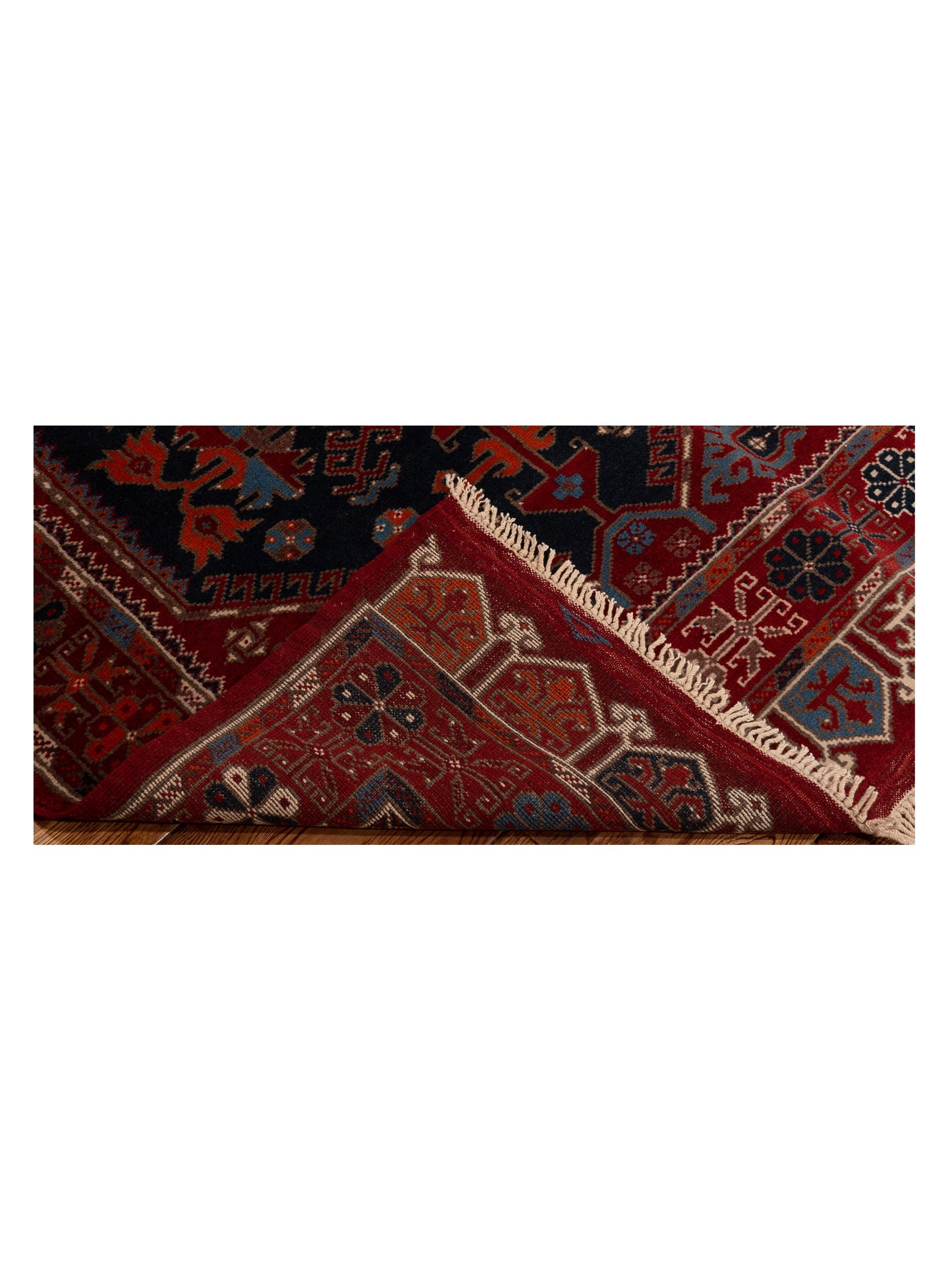 Turkish Shirwan 148346 Navy Red 3.11x5.3 Hand Knotted Rug