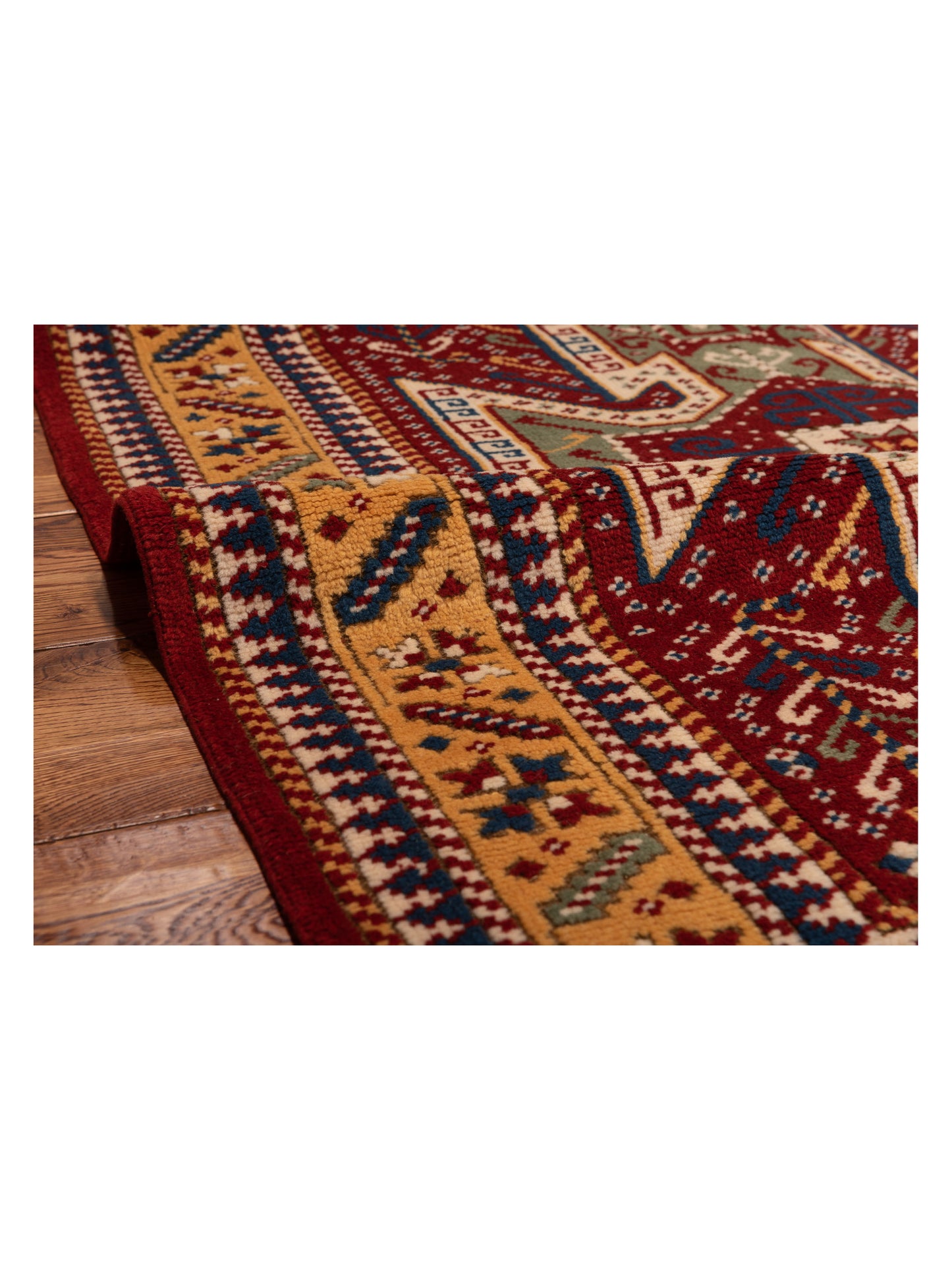 Turkish Shirwan 148347 Red Gold 4.2x5.11 Hand Knotted Rug