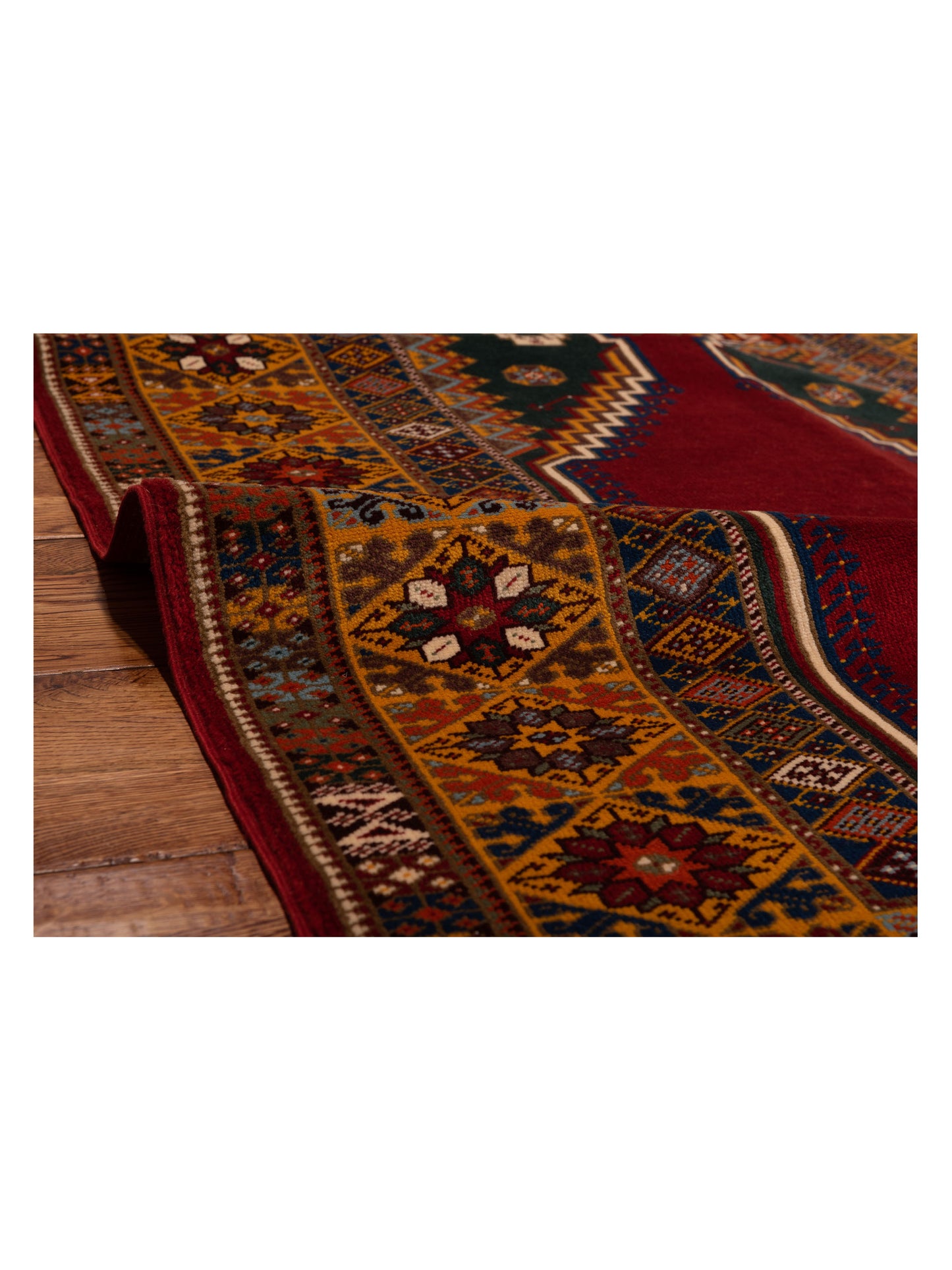 Turkish Shirwan 148348 Red Gold 4.2x5.6 Hand Knotted Rug