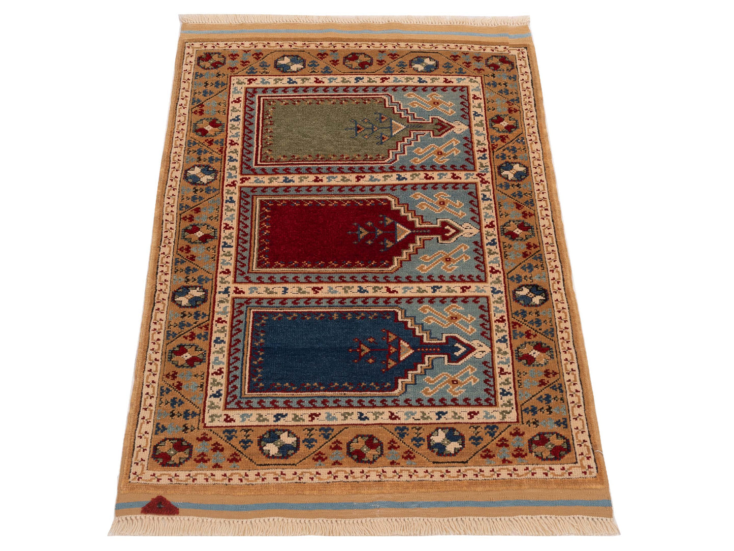 Turkish Shirwan 148349 Multi Multi 3.4x4.1 Hand Knotted Rug