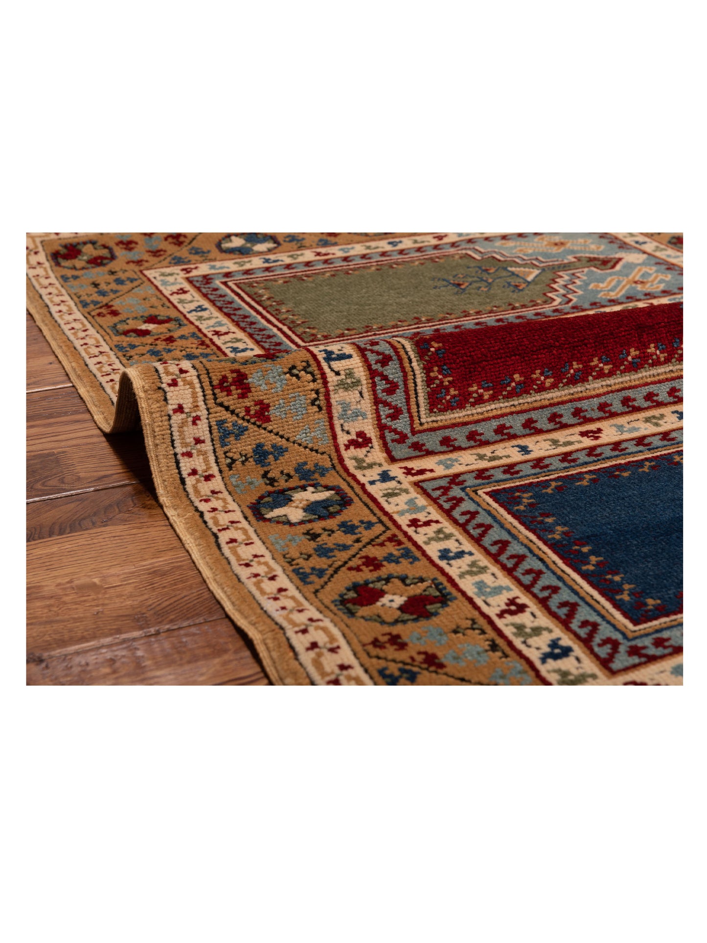 Turkish Shirwan 148349 Multi Multi 3.4x4.1 Hand Knotted Rug