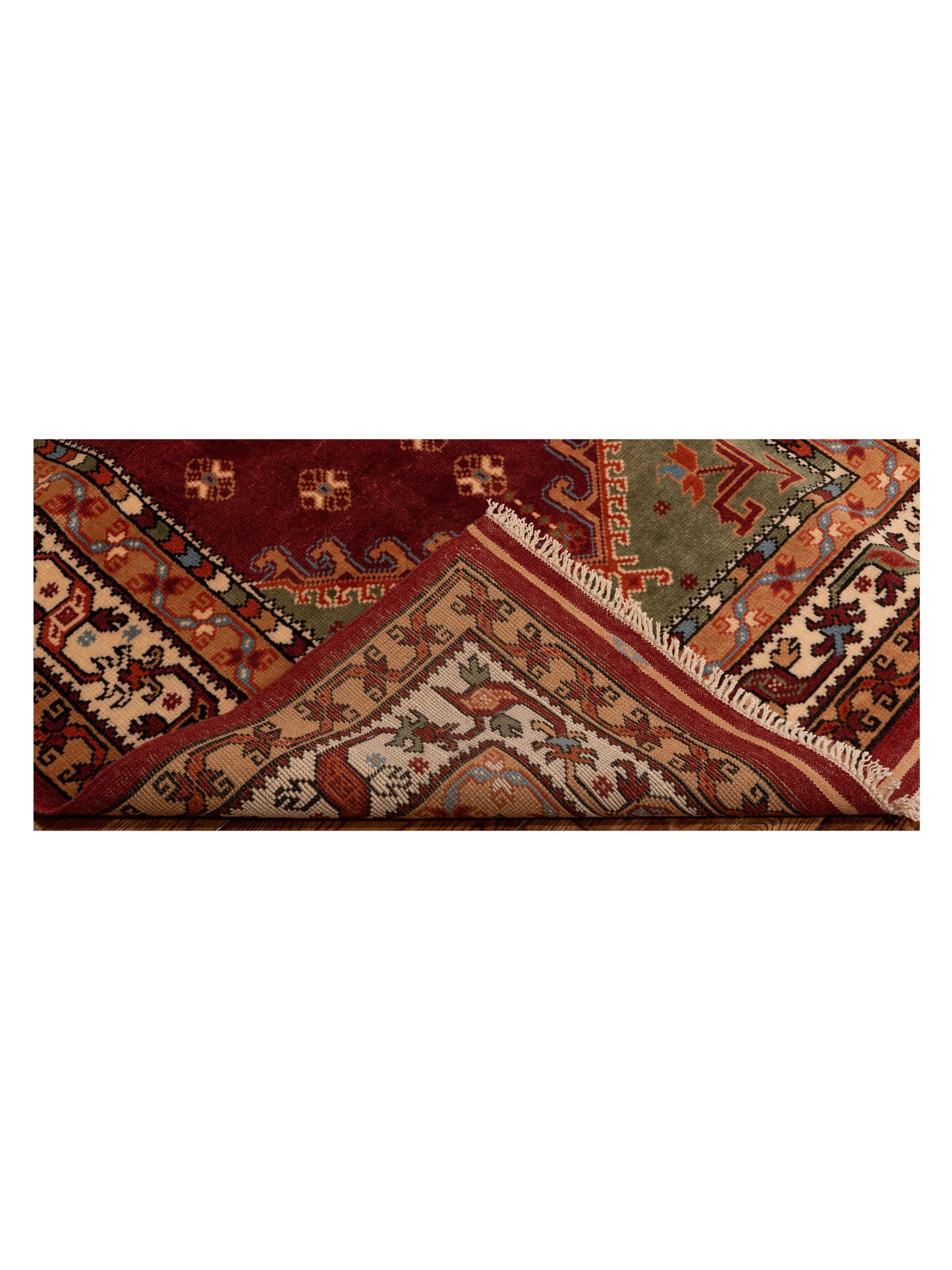 Turkish Shirwan 148353 Red Ivory 3.10x5.10 Hand Knotted Rug