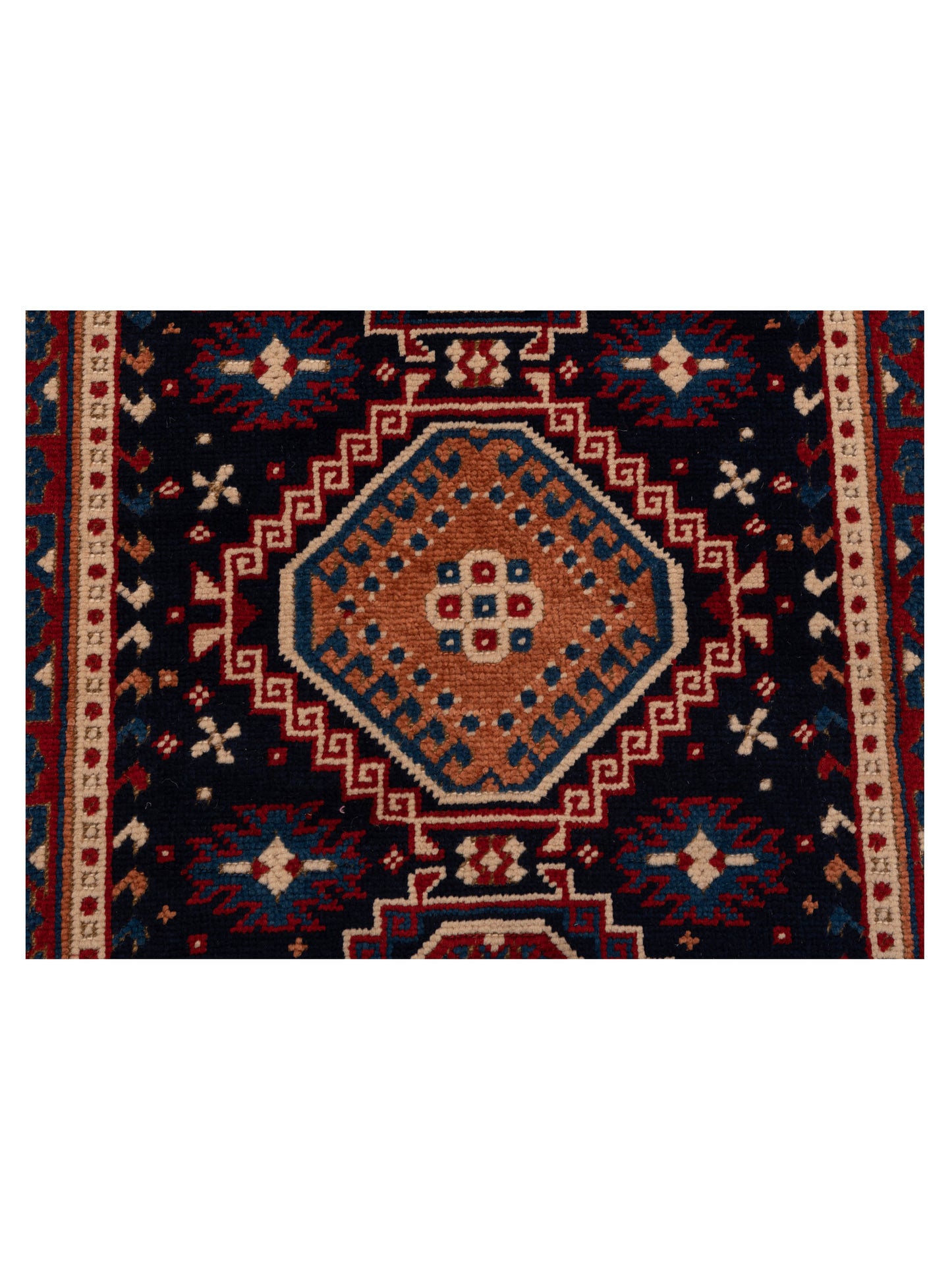 Turkish Shirwan 148355 Navy Red 4.2x6.1 Hand Knotted Rug