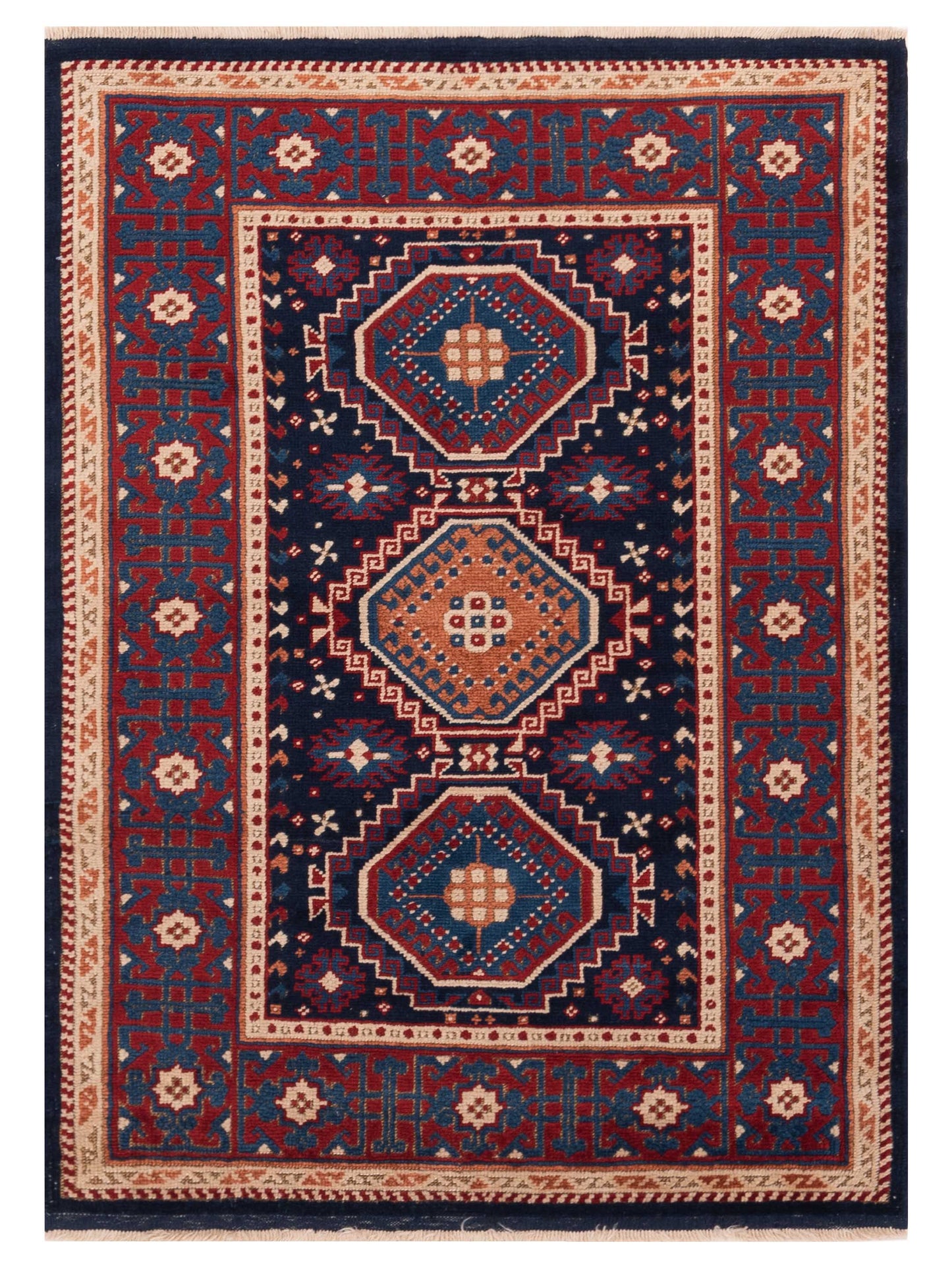Pasha Turkish Shirwan Navy Red Traditional