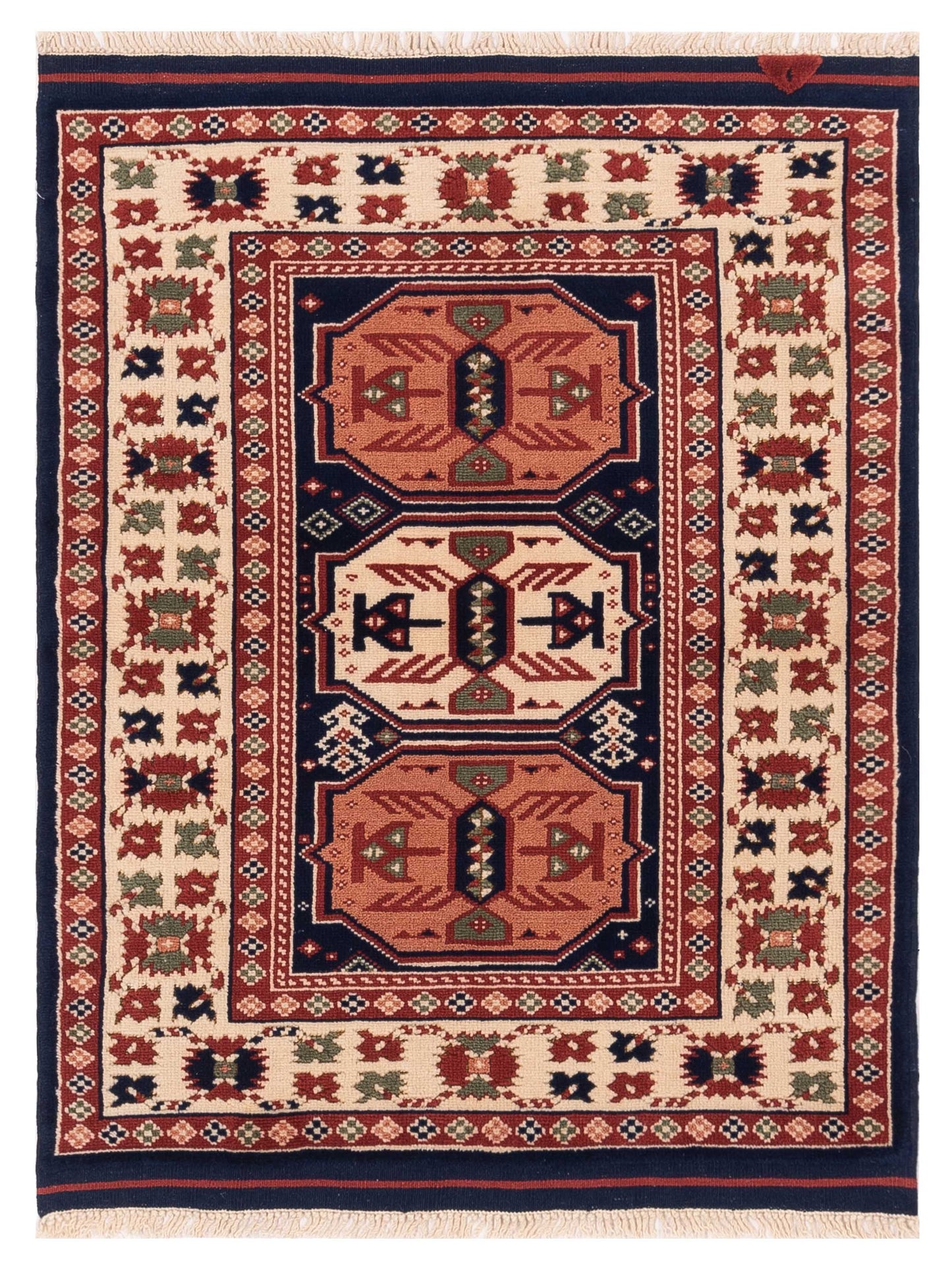 Pasha Turkish Shirwan Navy Ivory Traditional