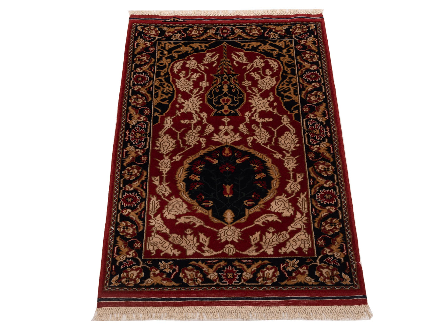 Turkish Shirwan 148362 Red Navy 3x4.3 Hand Knotted Rug