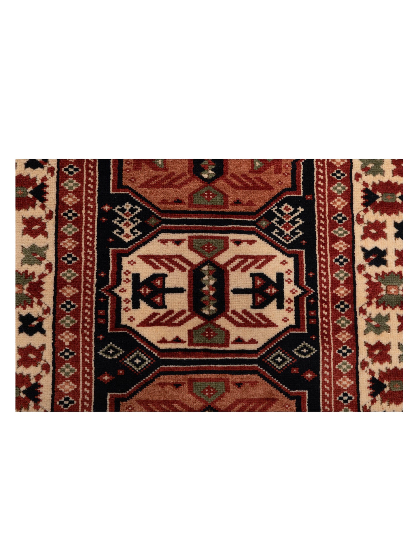 Turkish Shirwan 148364 Navy Ivory 3x4.3 Hand Knotted Rug