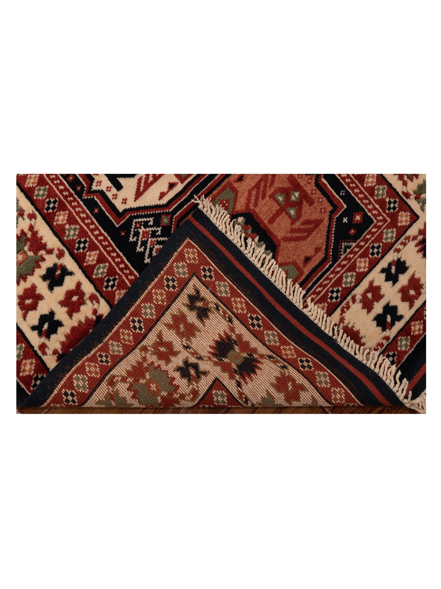 Turkish Shirwan 148364 Navy Ivory 3x4.3 Hand Knotted Rug