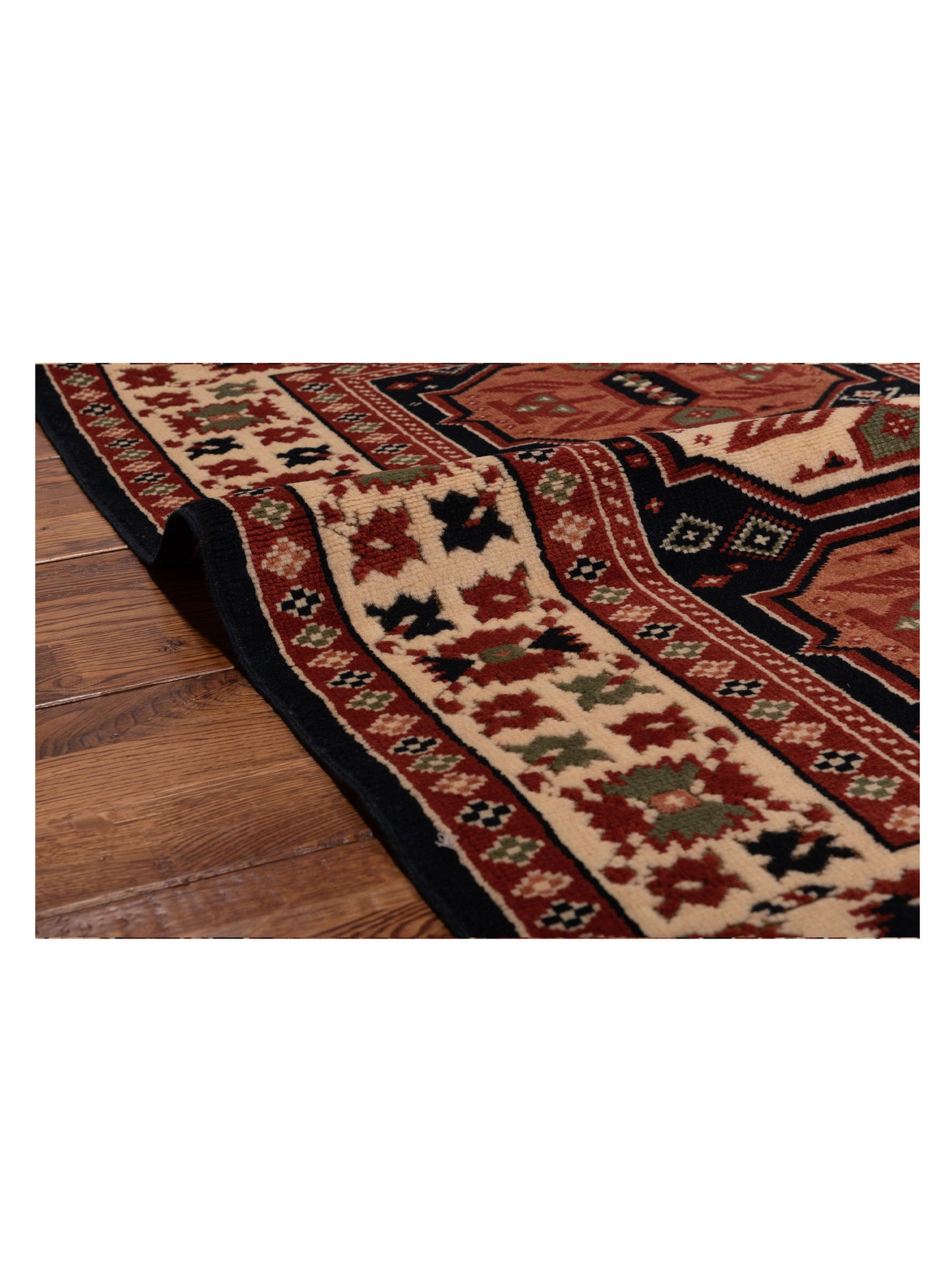 Turkish Shirwan 148364 Navy Ivory 3x4.3 Hand Knotted Rug