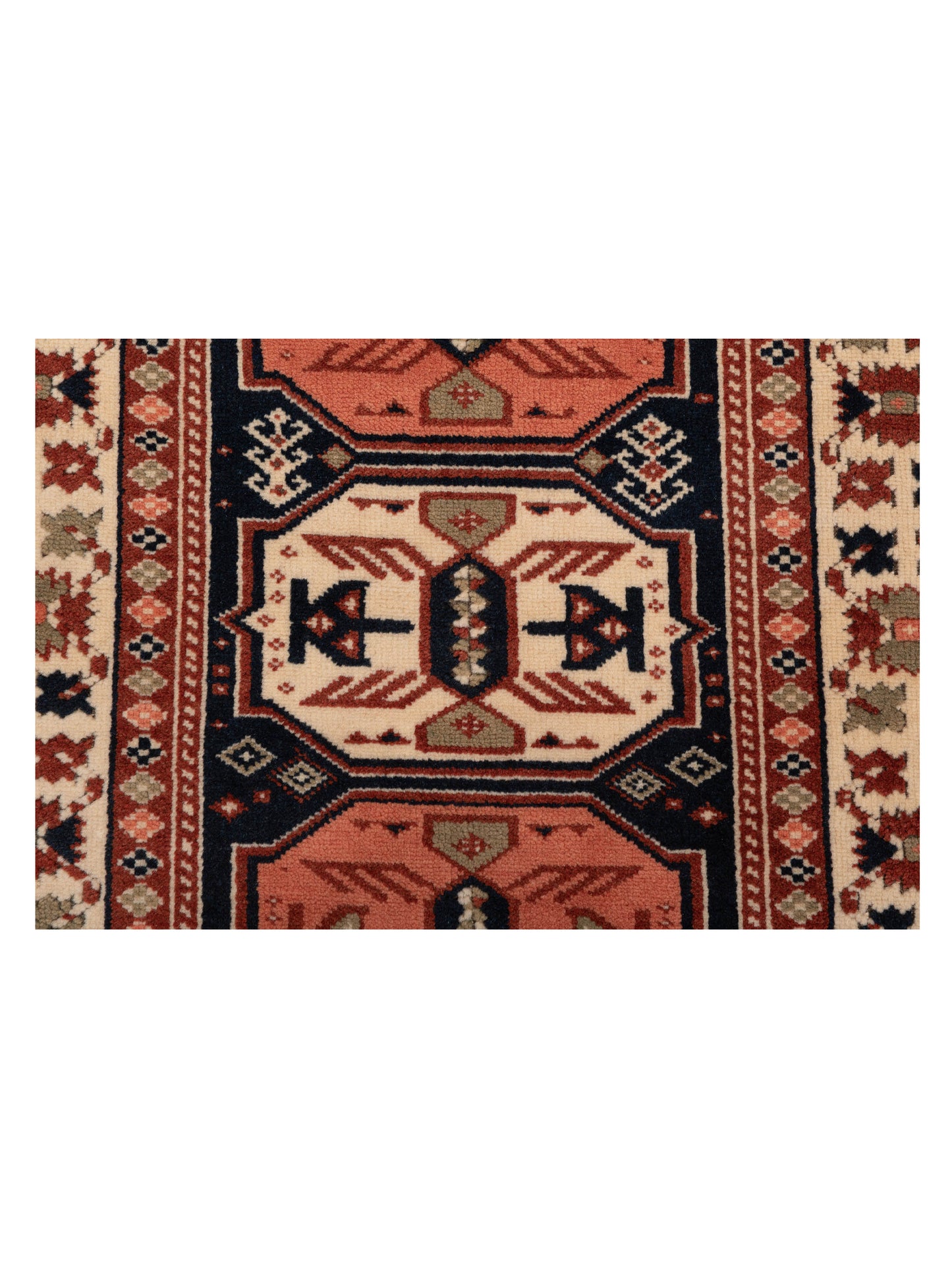 Turkish Shirwan 148365 Navy Ivory 3.1x4 Hand Knotted Rug