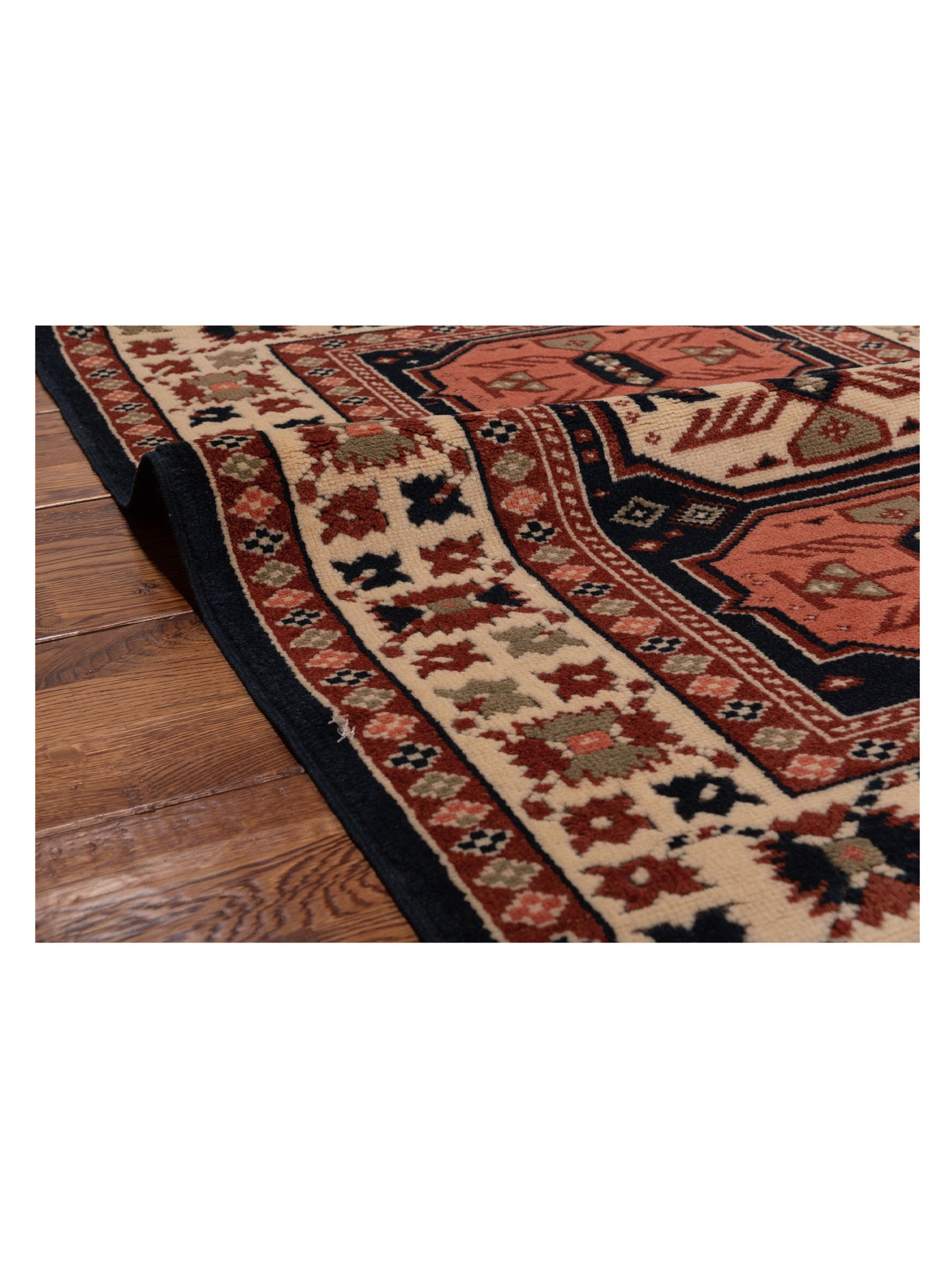 Turkish Shirwan 148365 Navy Ivory 3.1x4 Hand Knotted Rug