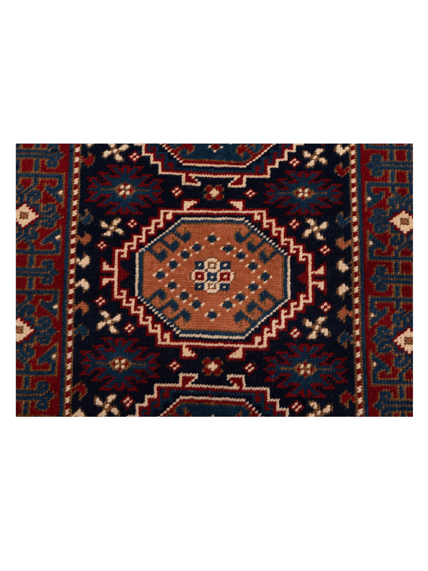 Turkish Shirwan 148367 Navy Red 3.2x4.4 Hand Knotted Rug