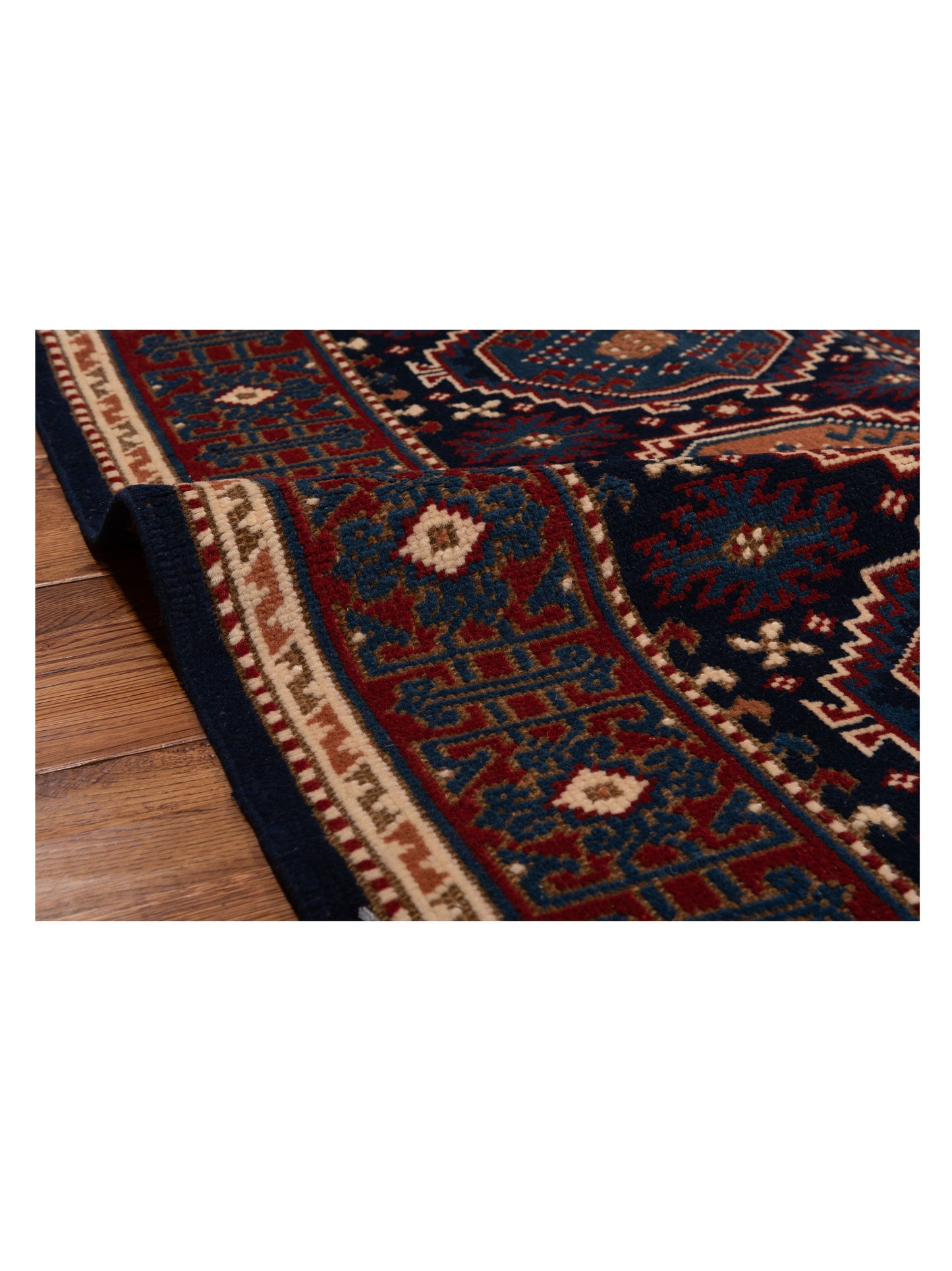 Turkish Shirwan 148367 Navy Red 3.2x4.4 Hand Knotted Rug