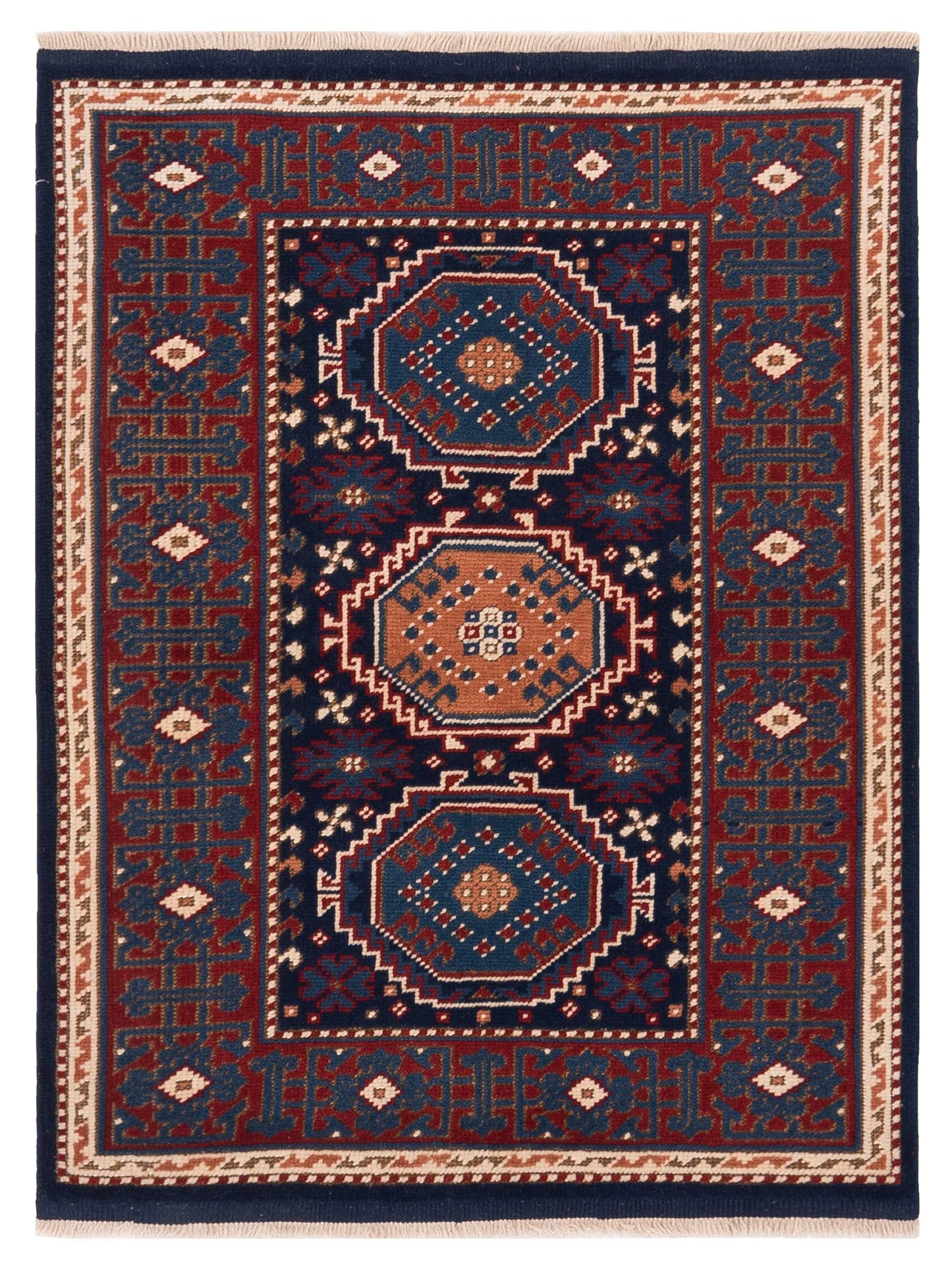 Pasha Turkish Shirwan Navy Red Traditional