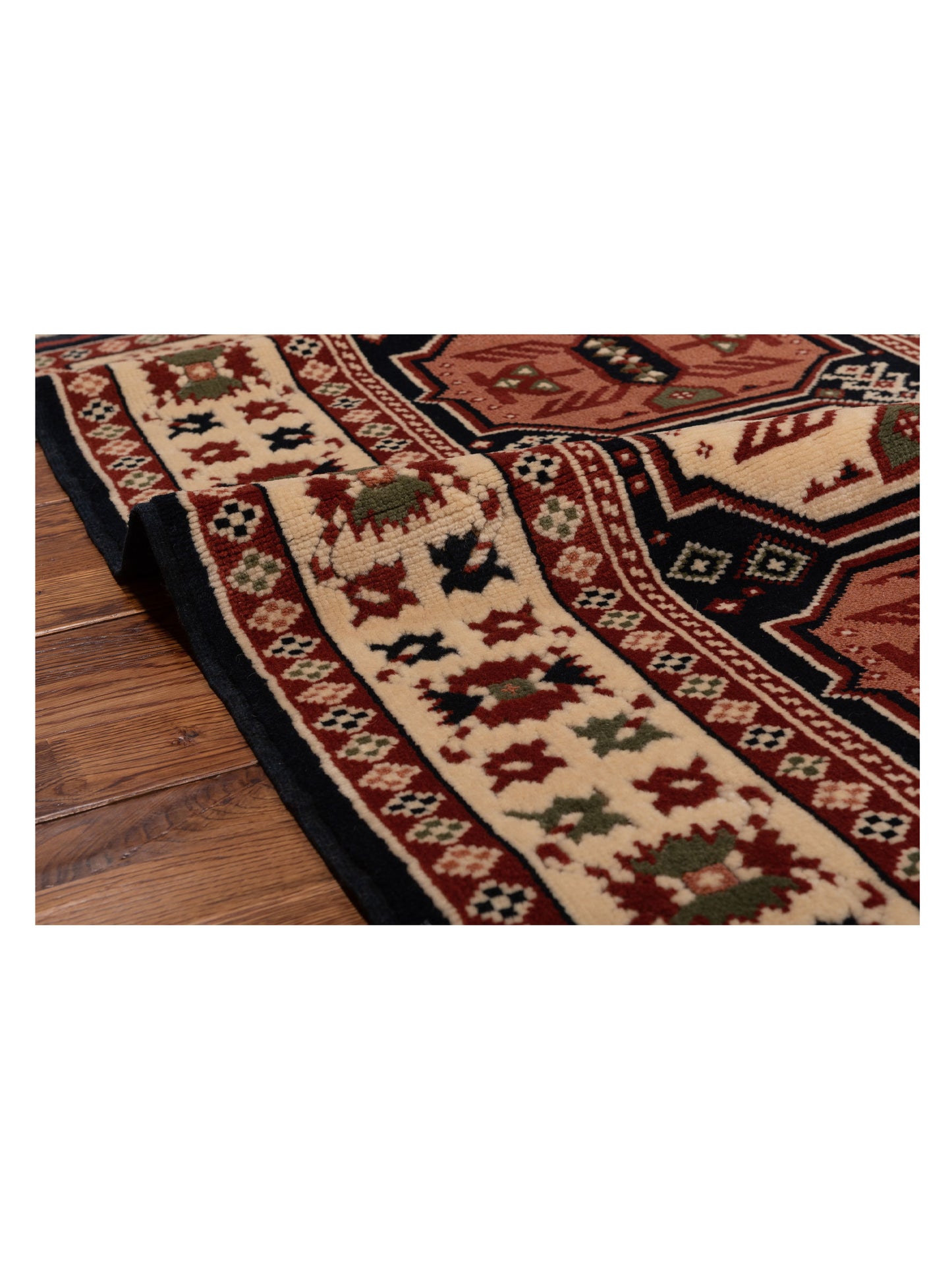 Turkish Shirwan 148368 Navy Ivory 3x4.8 Hand Knotted Rug