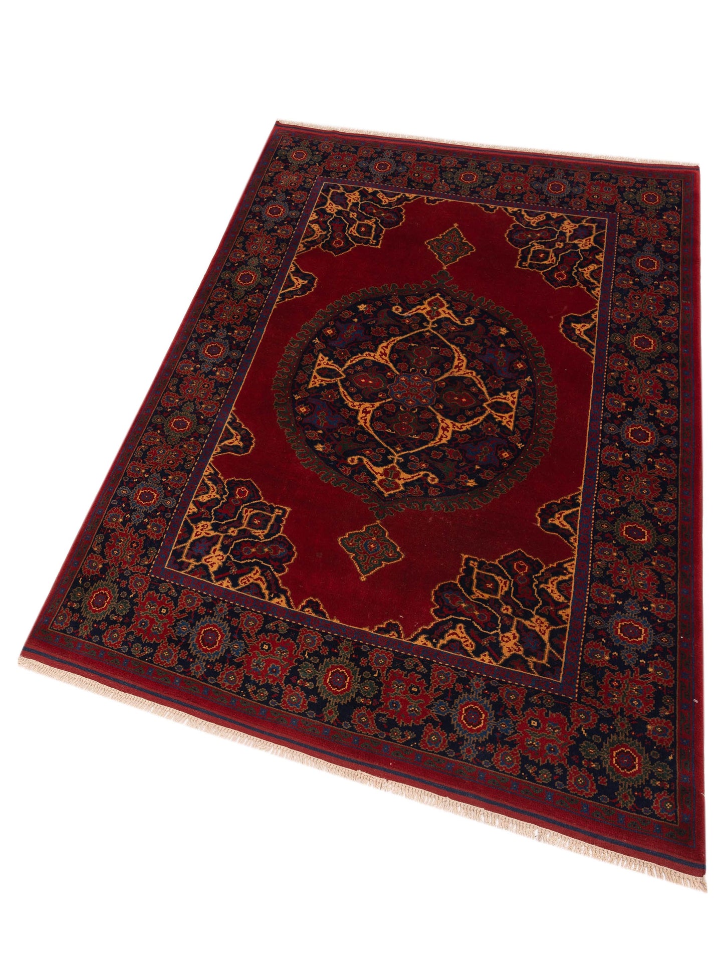 Turkish Shirwan 148375 Red Navy 5.7x7.8 Hand Knotted Rug