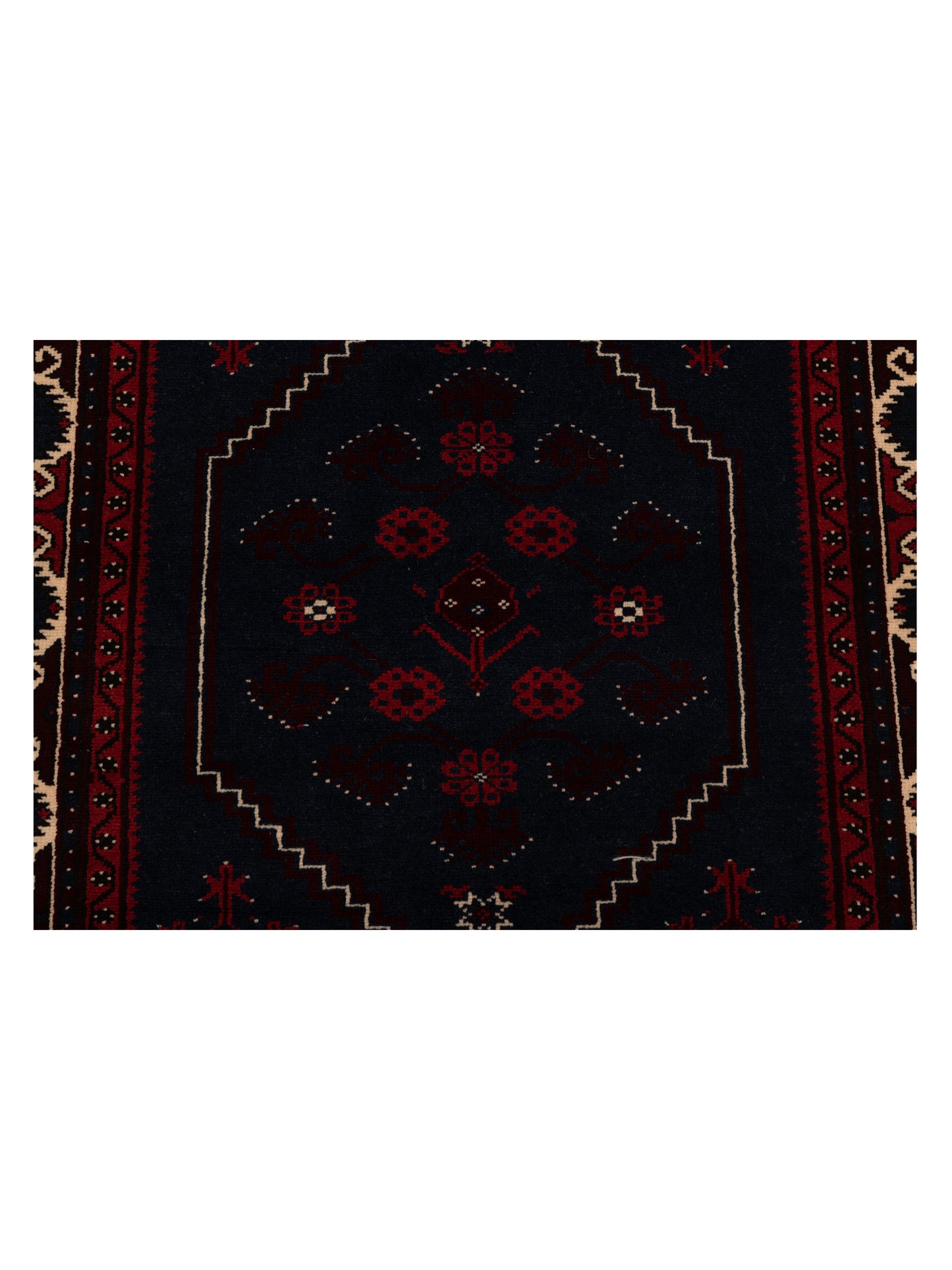 Turkish Shirwan 148377 Charcoal Ivory 4x5.6 Hand Knotted Rug