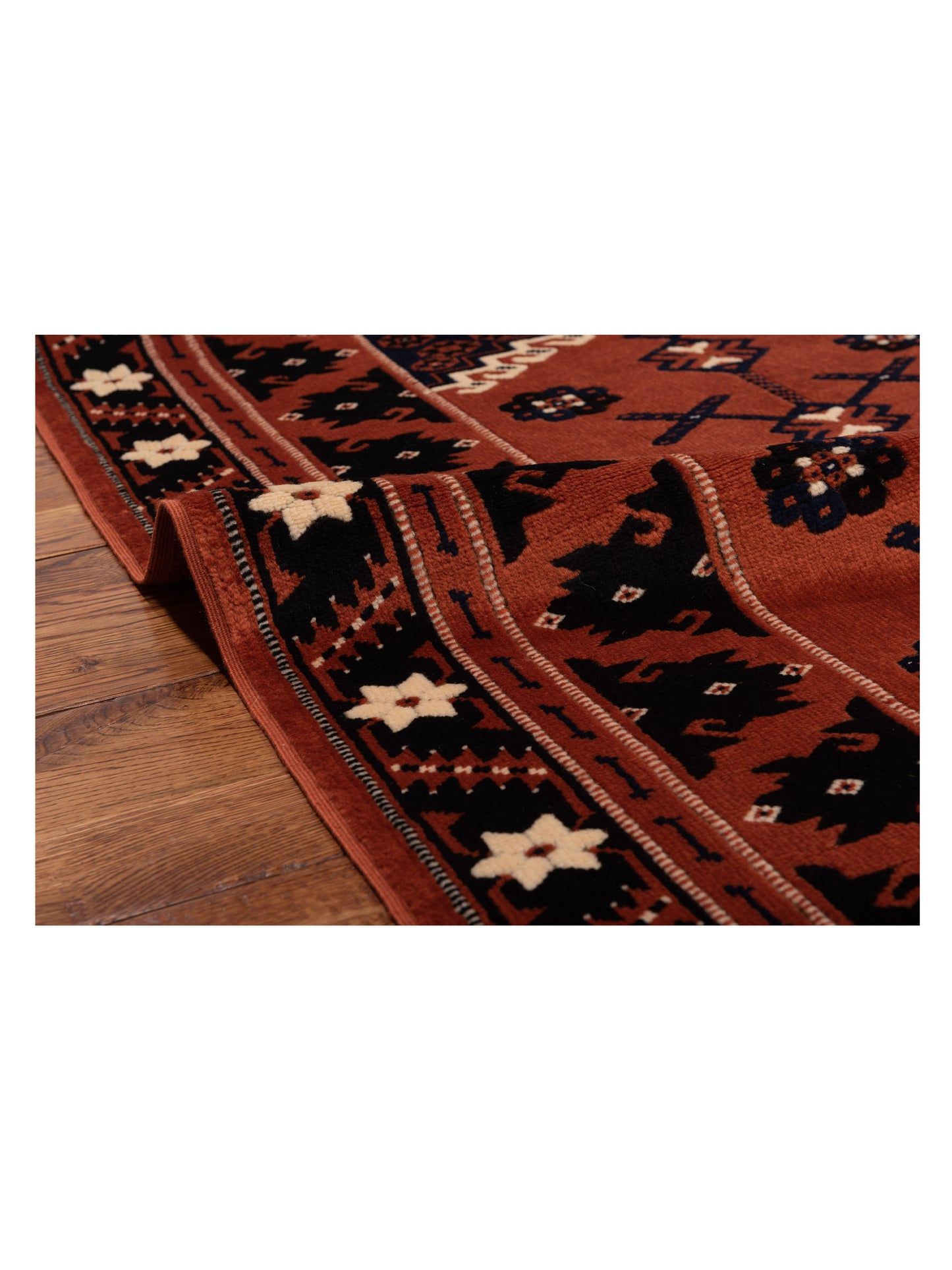 Turkish Shirwan 148379 Brick Black 3.4x4.9 Hand Knotted Rug