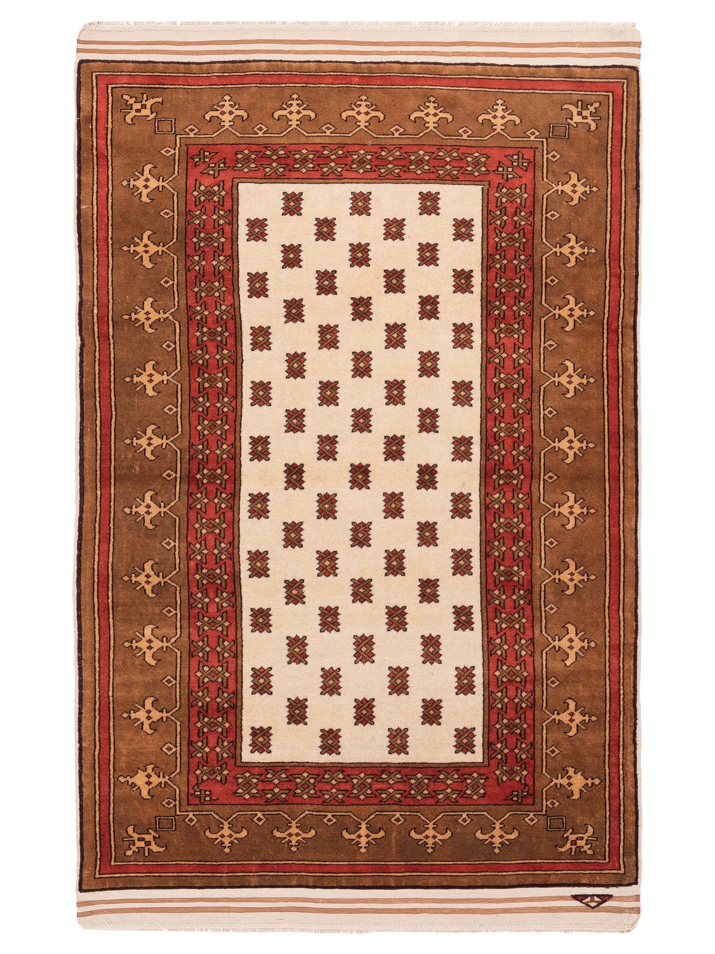 Pasha Turkish Shirwan Ivory Brown Traditional