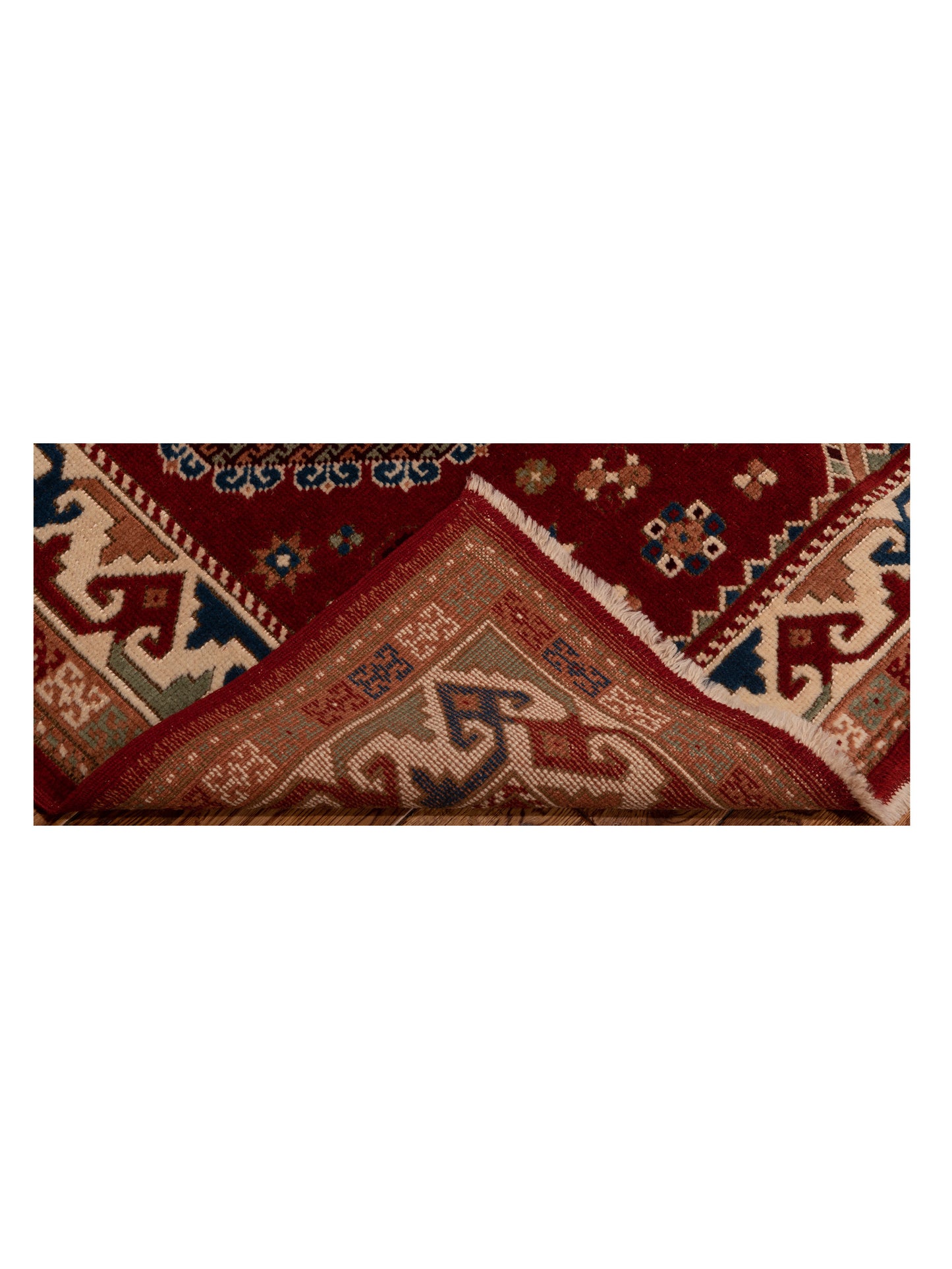 Turkish Shirwan 148386 Red Ivory 4.1x5 Hand Knotted Rug