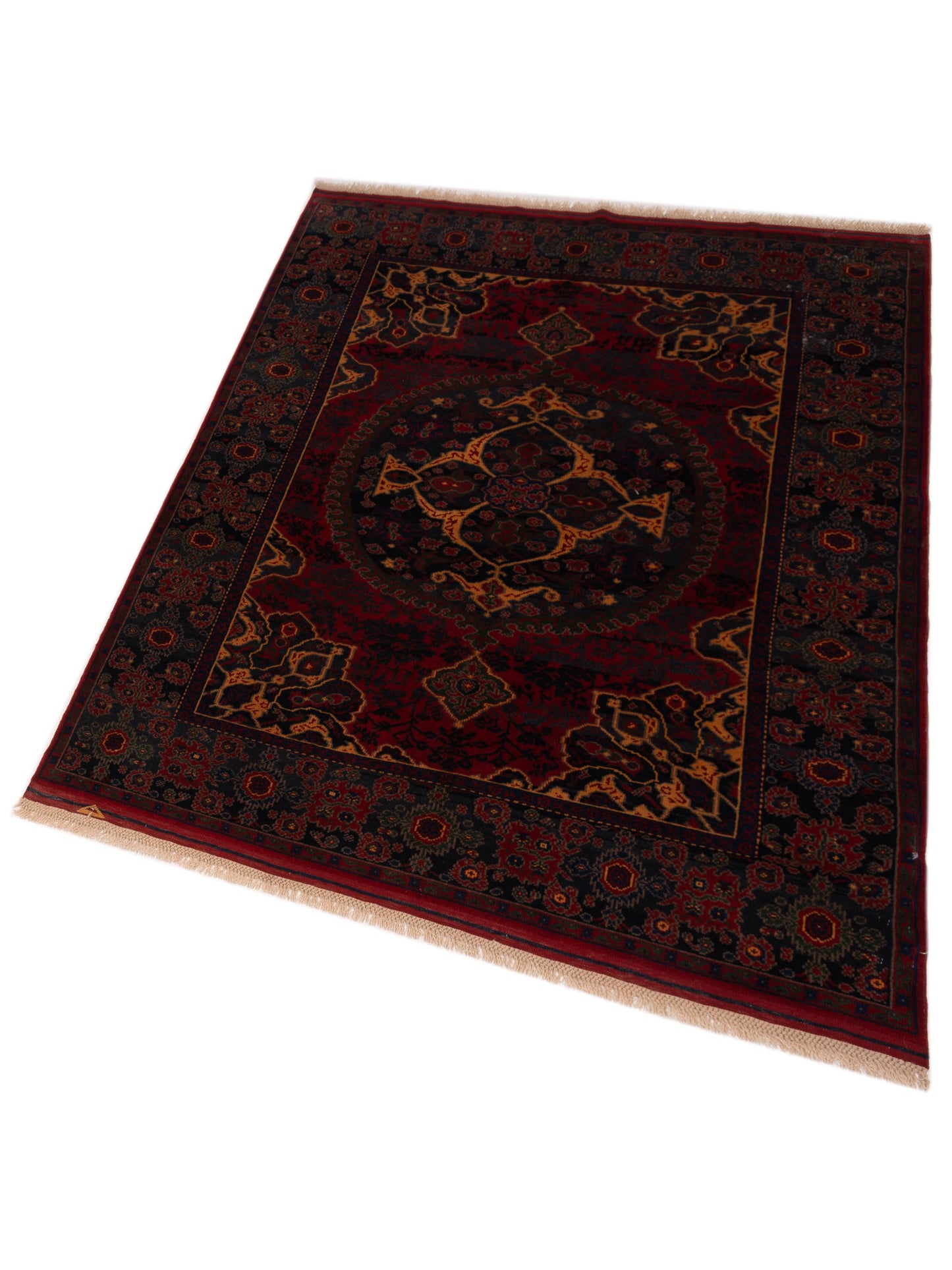 Turkish Shirwan 148389 Red Navy 5.8x7.4 Hand Knotted Rug