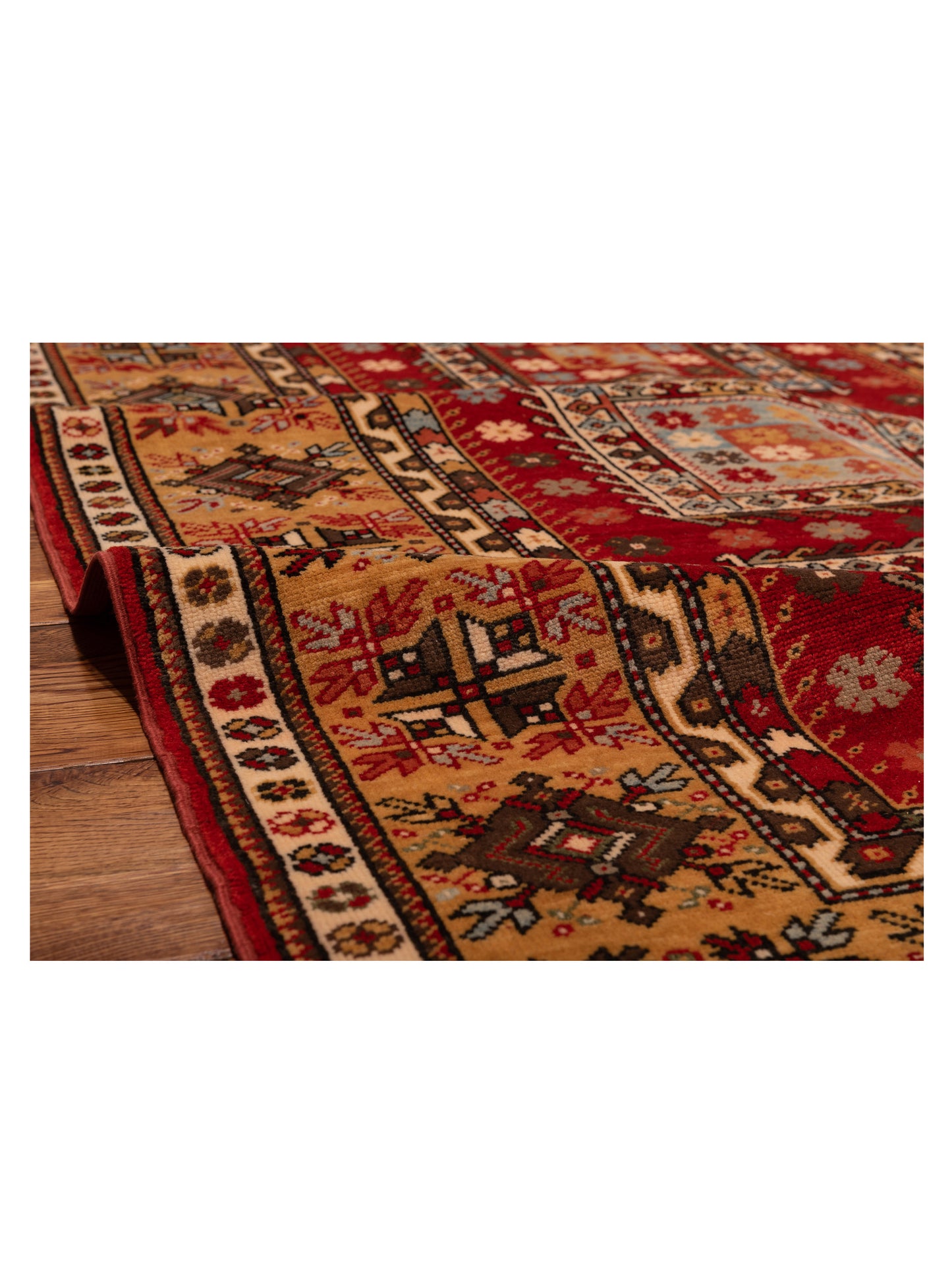 Turkish Shirwan 148392 Rust Gold 4.5x6.6 Hand Knotted Rug