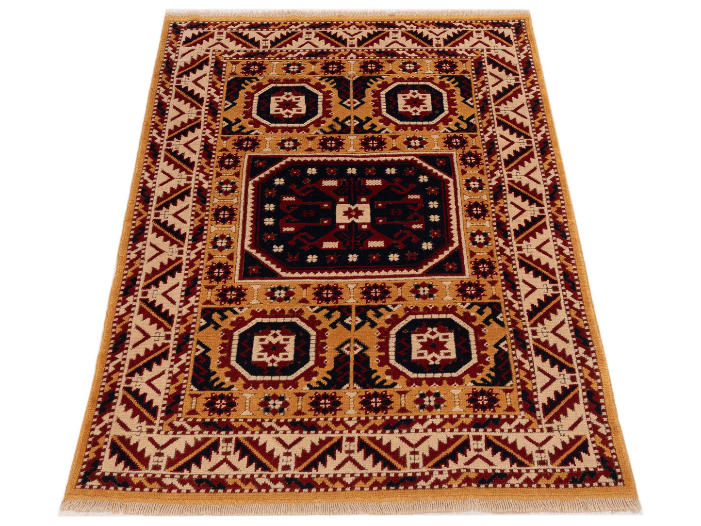 Turkish Shirwan 148393 Ivory Ivory 2.8x9.9 Hand Knotted Rug