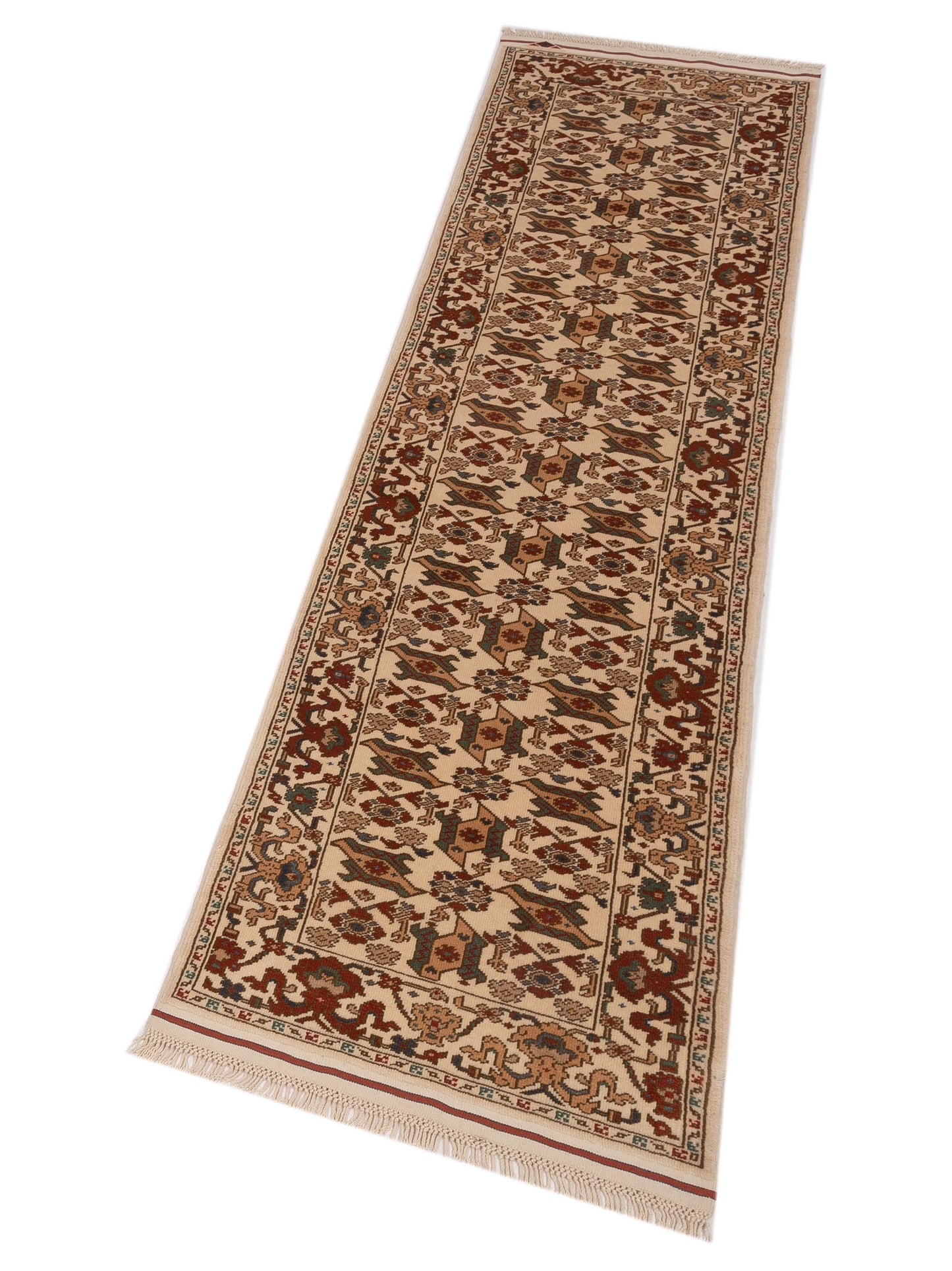Turkish Shirwan 148393 Ivory Ivory 2.8x9.9 Hand Knotted Rug