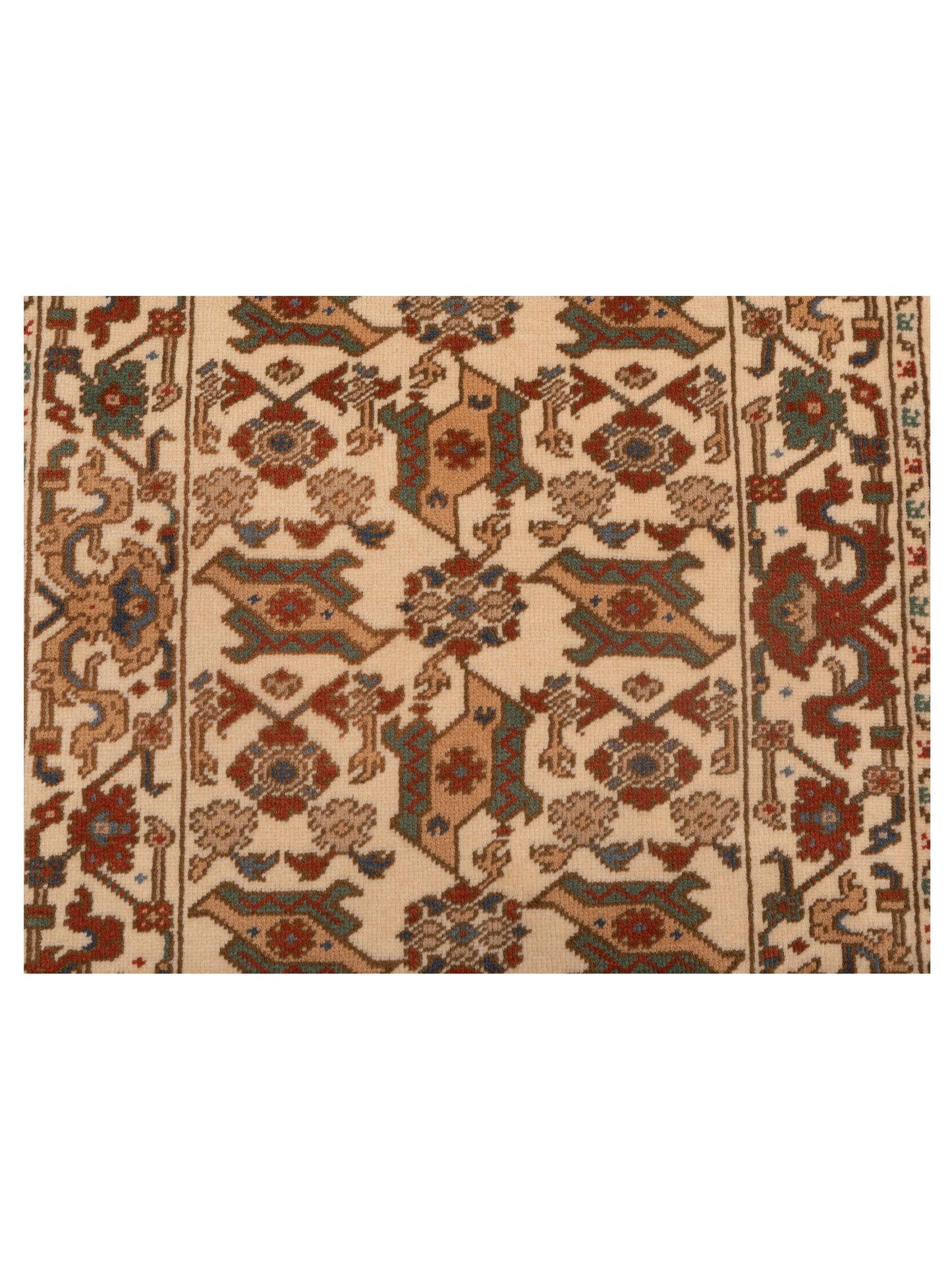 Turkish Shirwan 148393 Ivory Ivory 2.8x9.9 Hand Knotted Rug