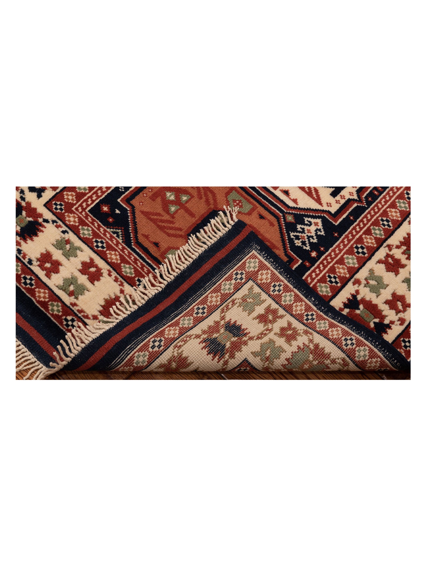 Turkish Shirwan 148398 Navy Ivory 3x4.1 Hand Knotted Rug