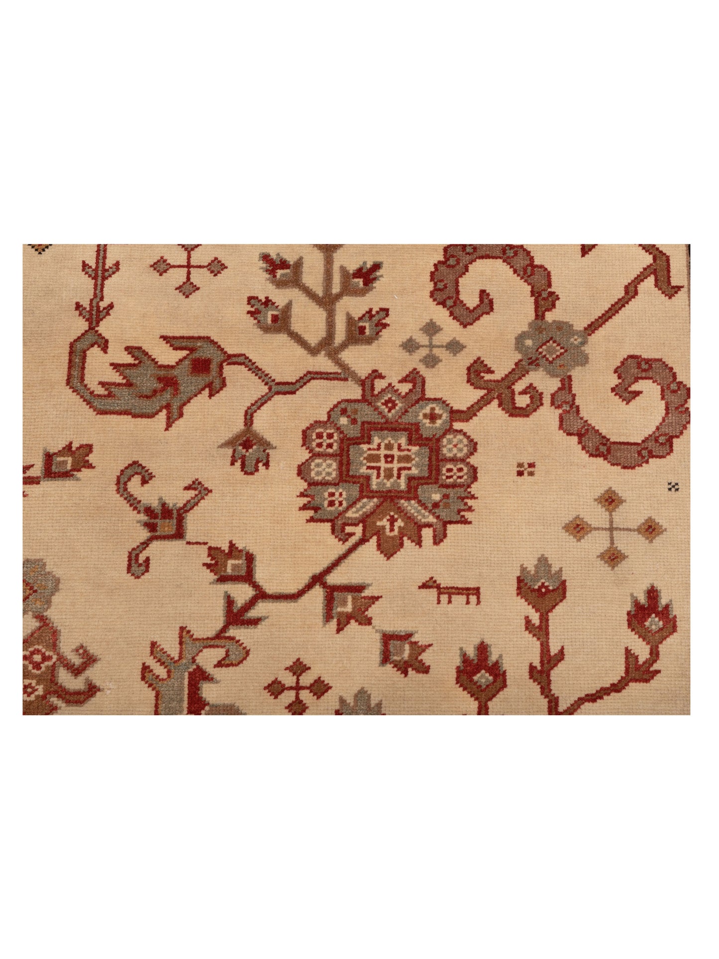 Antique Loom 148403 Ivory Green 4x5.11 Hand Knotted Rug