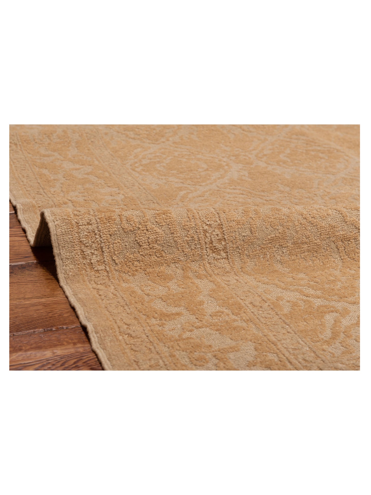 Defne Tulip Ivory Gold 4.2x5.11 Hand Knotted Rug
