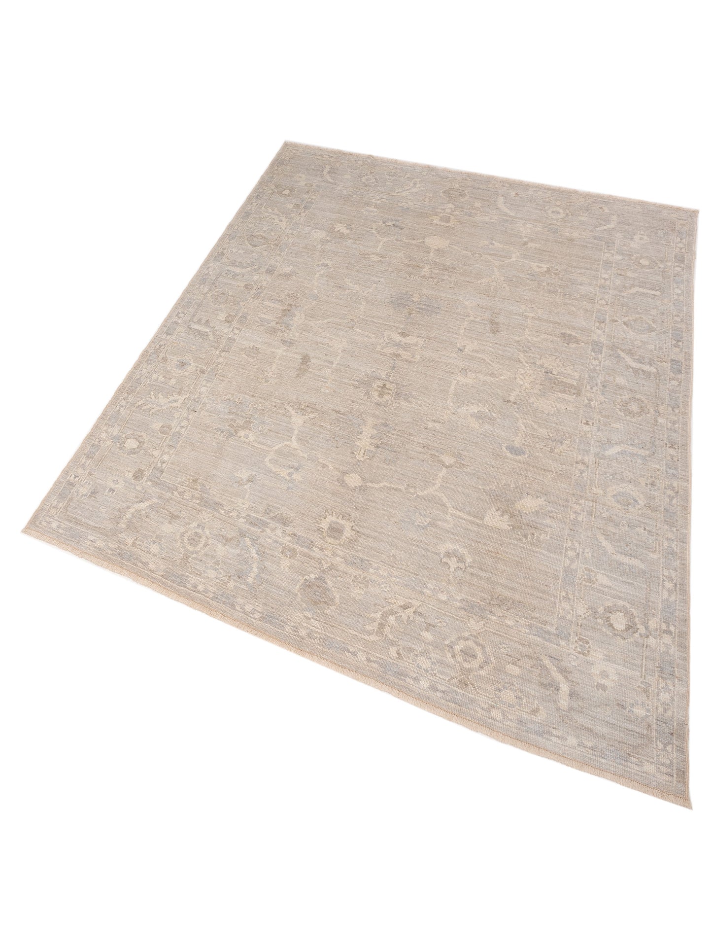 Angora Oushak 148413 Gray Gray 8.3x9.8 Hand Knotted Rug